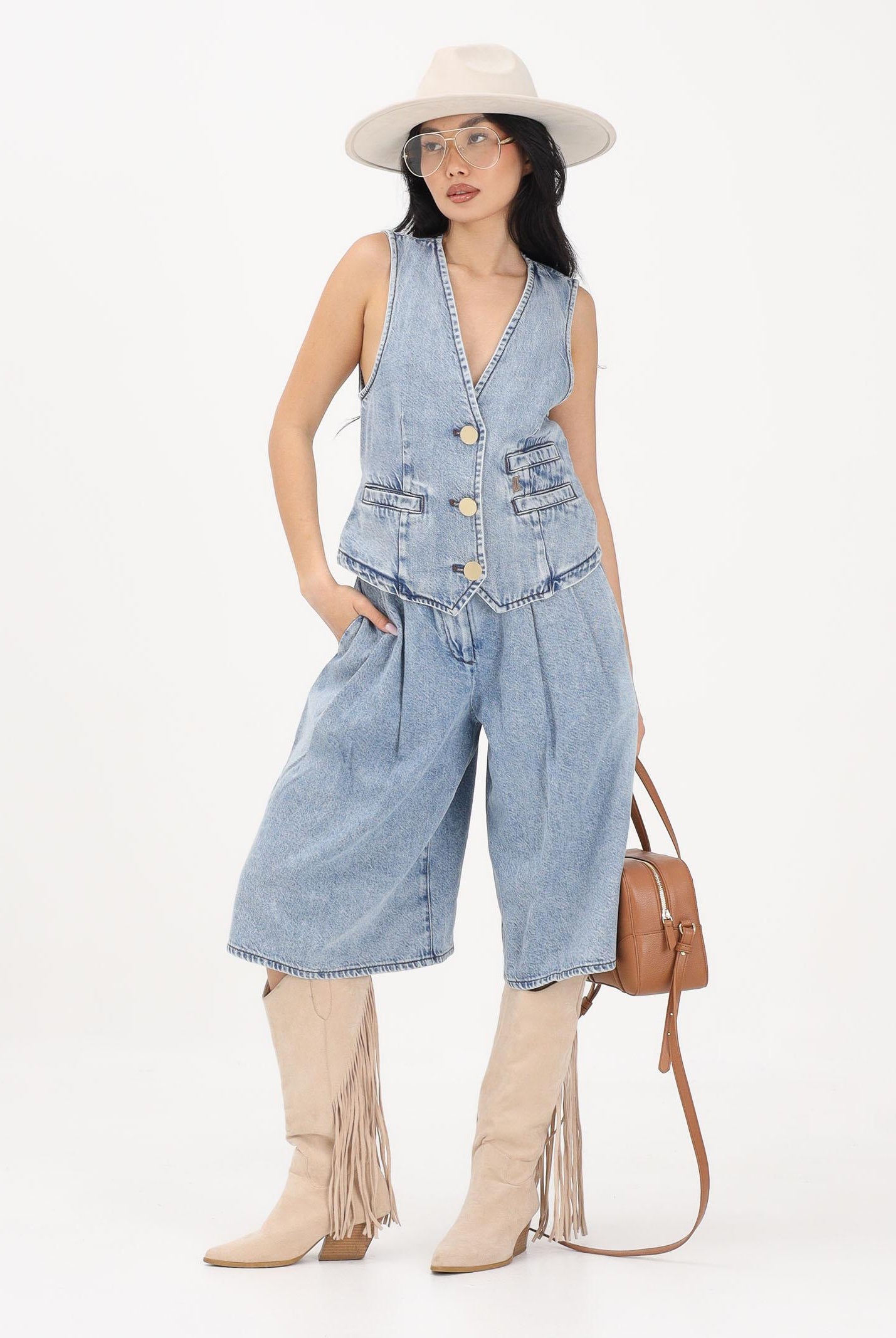 ARMANI EXCHANGE Bermuda in denim chiaro da donna XW002266AF21338 MB001 ARMANI EXCHANGE