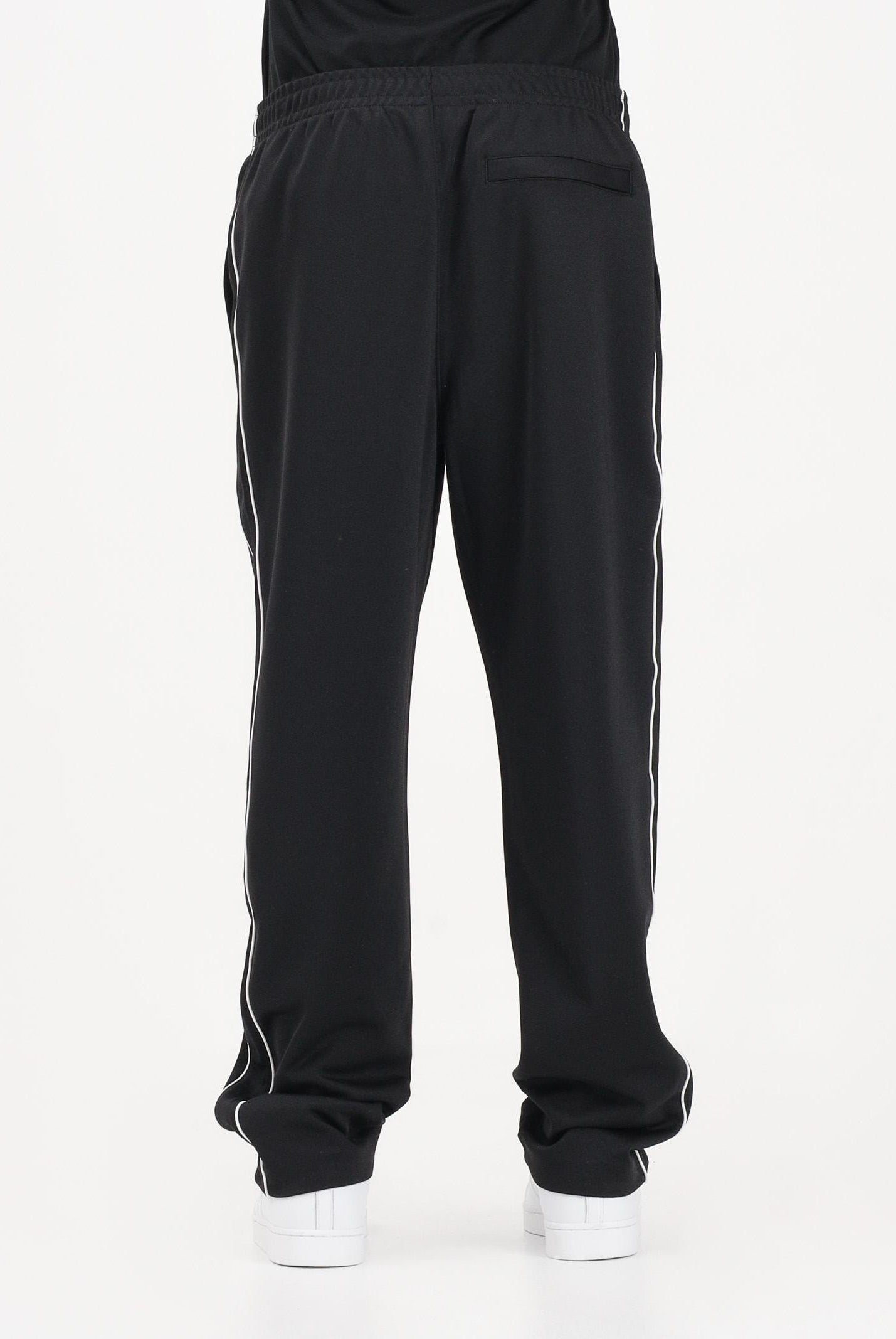 LACOSTE Pantalone sportivo nero da uomo in piqué con bordo XH0628 031 LACOSTE
