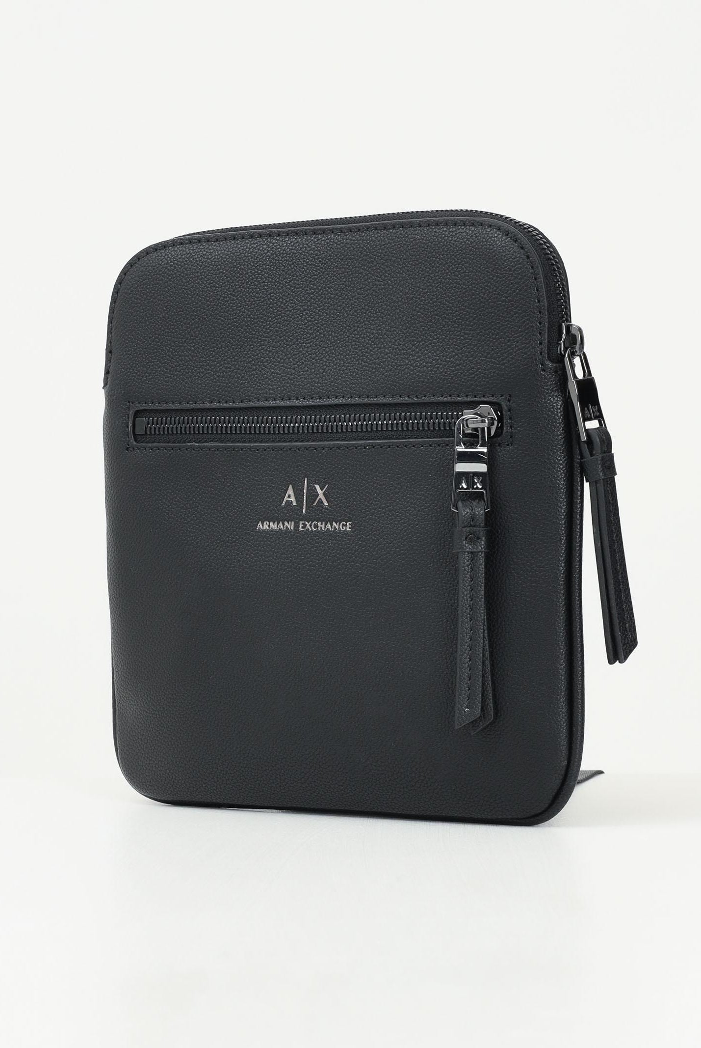 Borsello nero da uomo in ecopelle con logo frontale 952391CC830 00020 ARMANI EXCHANGE