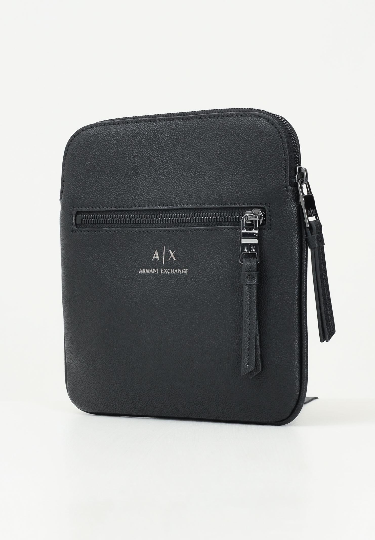 Borsello nero da uomo in ecopelle con logo frontale 952391CC830 00020 ARMANI EXCHANGE