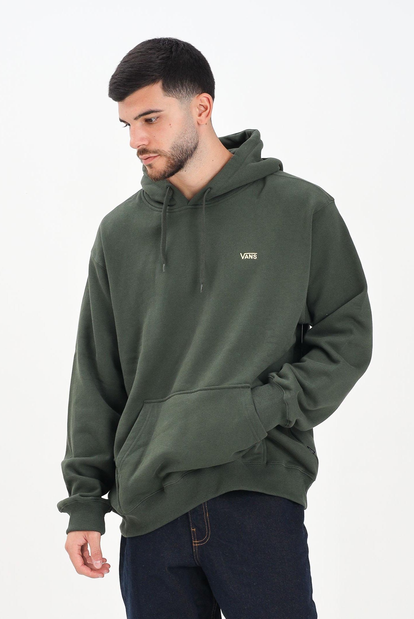 VANS Felpa con cappuccio Left Chest II verde da uomo VN000P21EMU1 . VANS