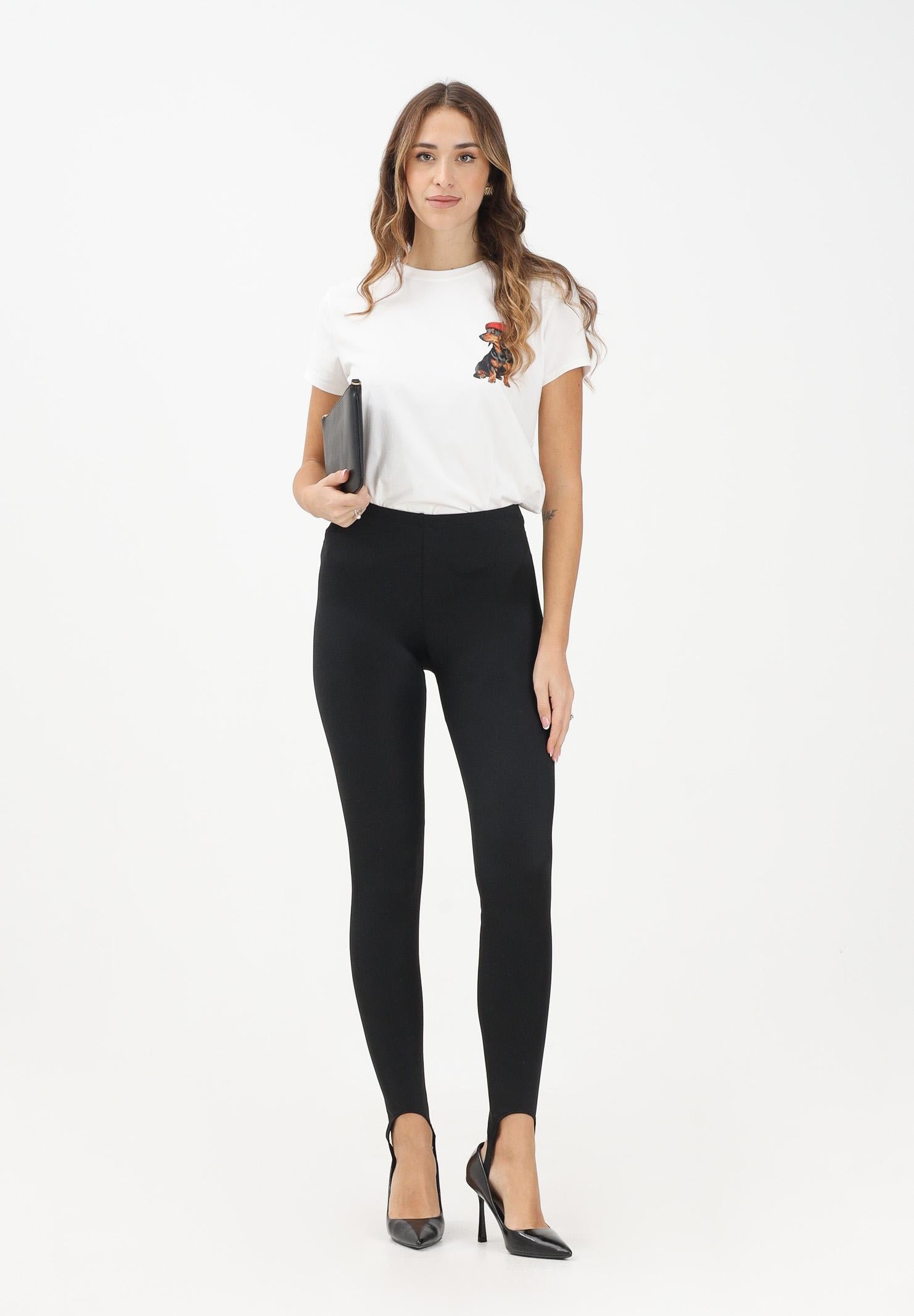 VICOLO Leggings nero da donna con staffa alla caviglia UF0119 NE VICOLO