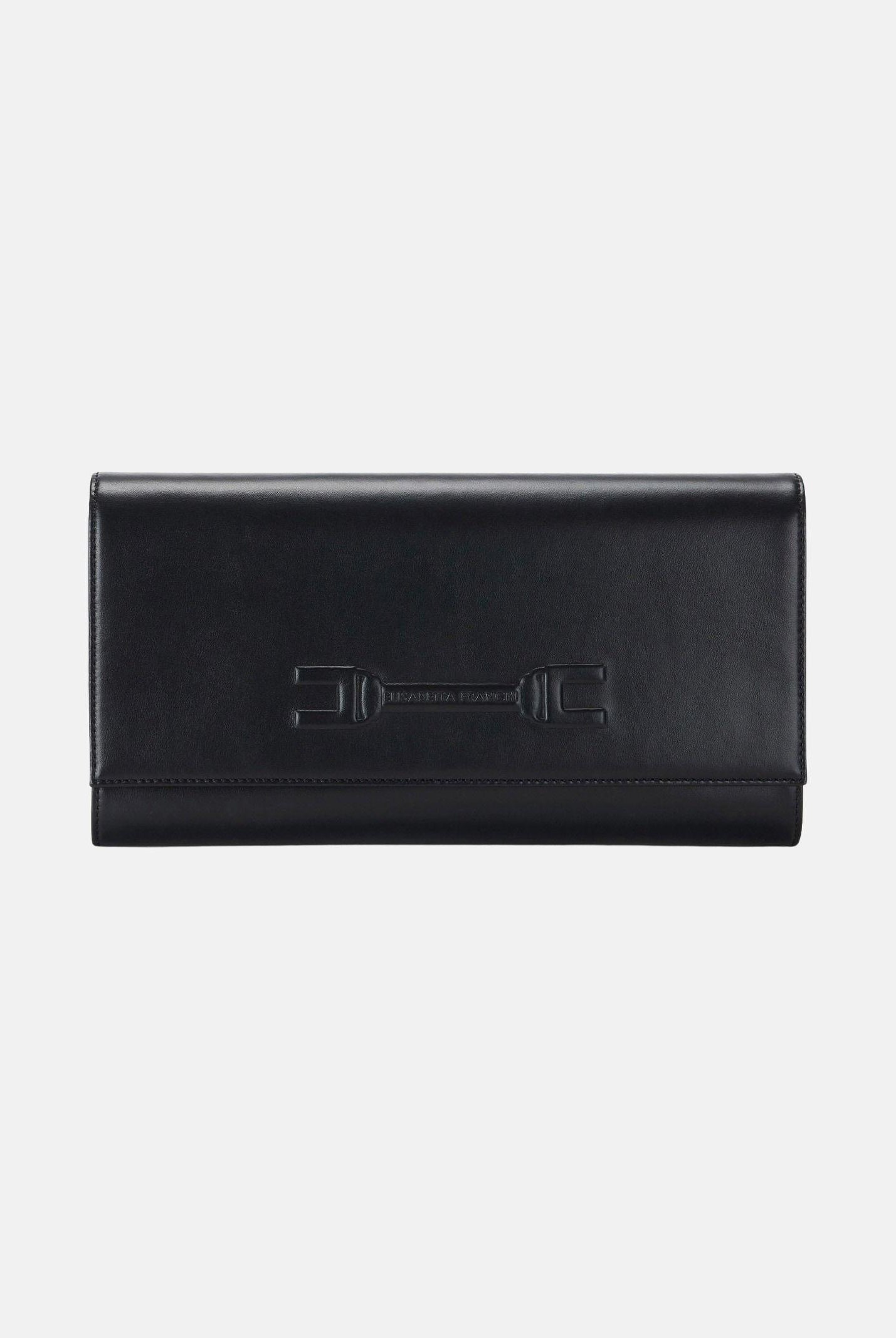 ELISABETTA FRANCHI Pochette nera da donna realizzata in vera pelle BS99A61E2 110 ELISABETTA FRANCHI