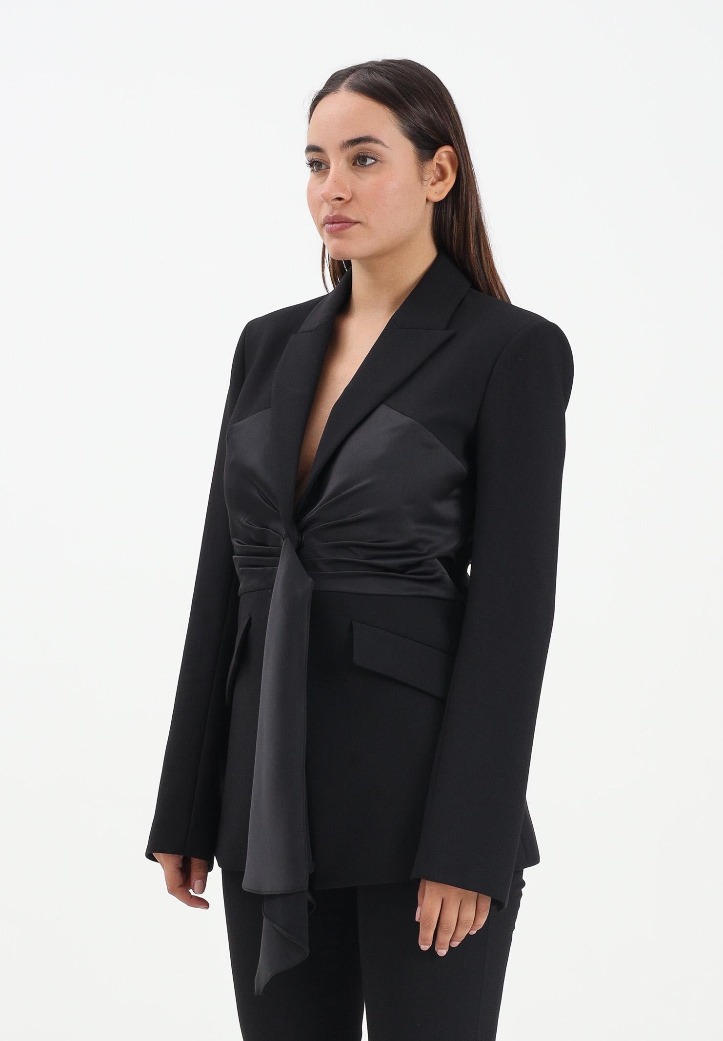 PATRIZIA PEPE Giacca nera da donna con drappeggio 2S1541A663 K103 PATRIZIA PEPE