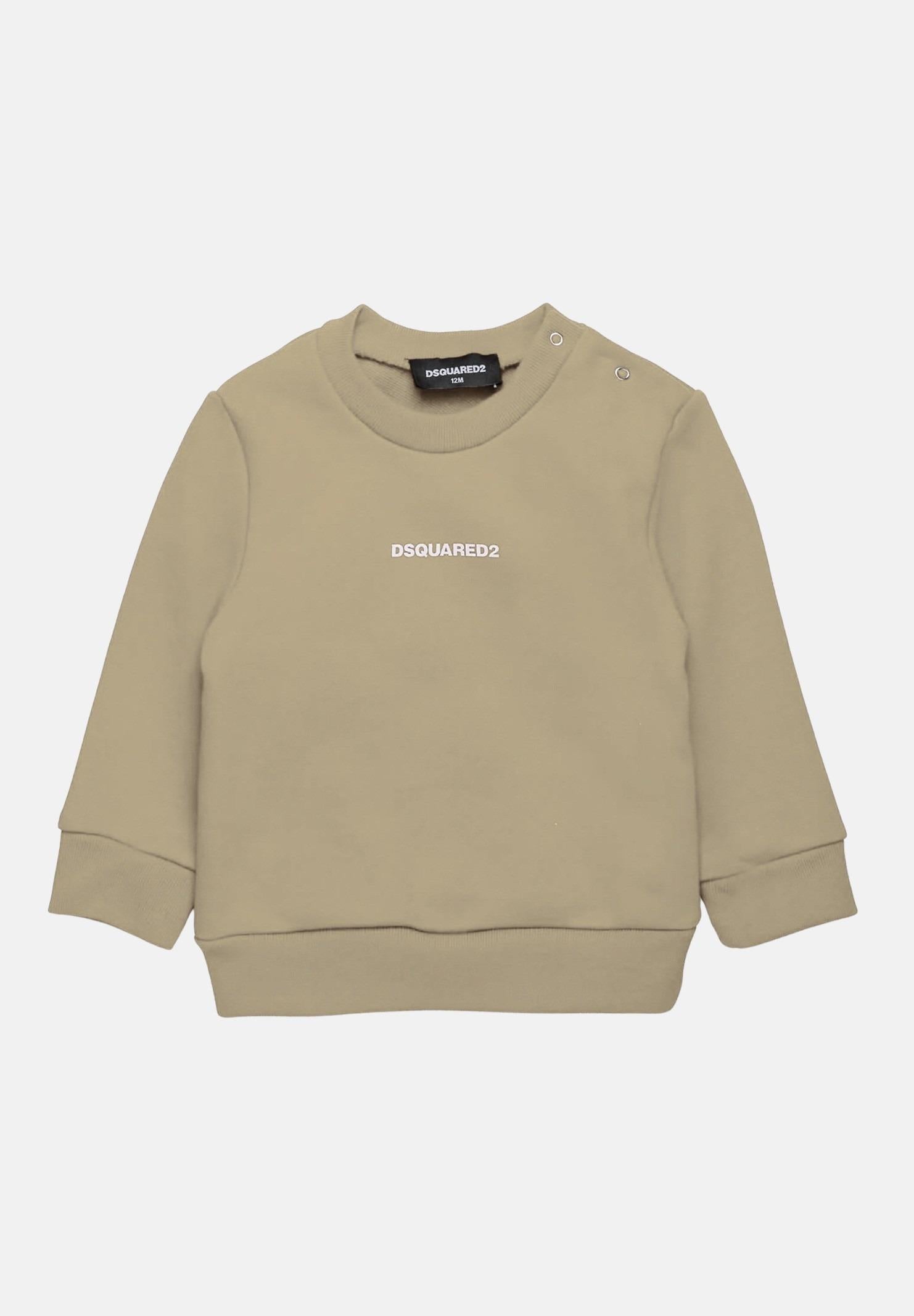 DSQUARED2 Felpa girocollo beige da neonato con stampa logo DQ2860D0094 DQ717 DSQUARED2