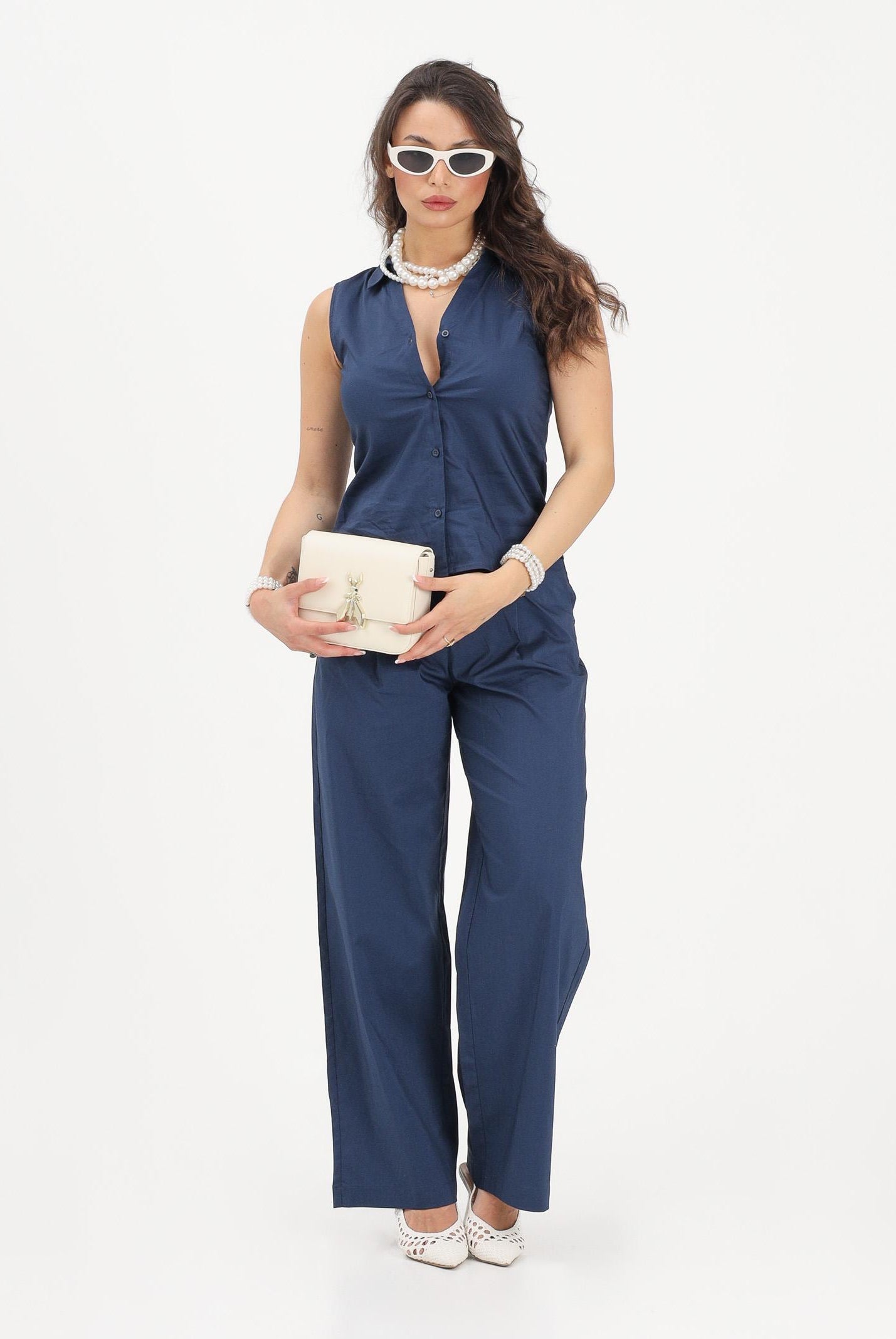 JDY Camicia smanicata blu da donna 15367067 BLIR JDY