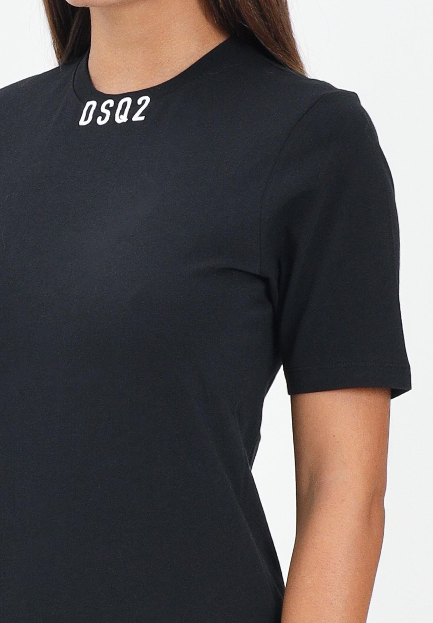 DSQUARED2 T-shirt a manica corta nera per donna, ragazzi e bambini con logo DSQ2 DQ2997D008N DQ900 DSQUARED2