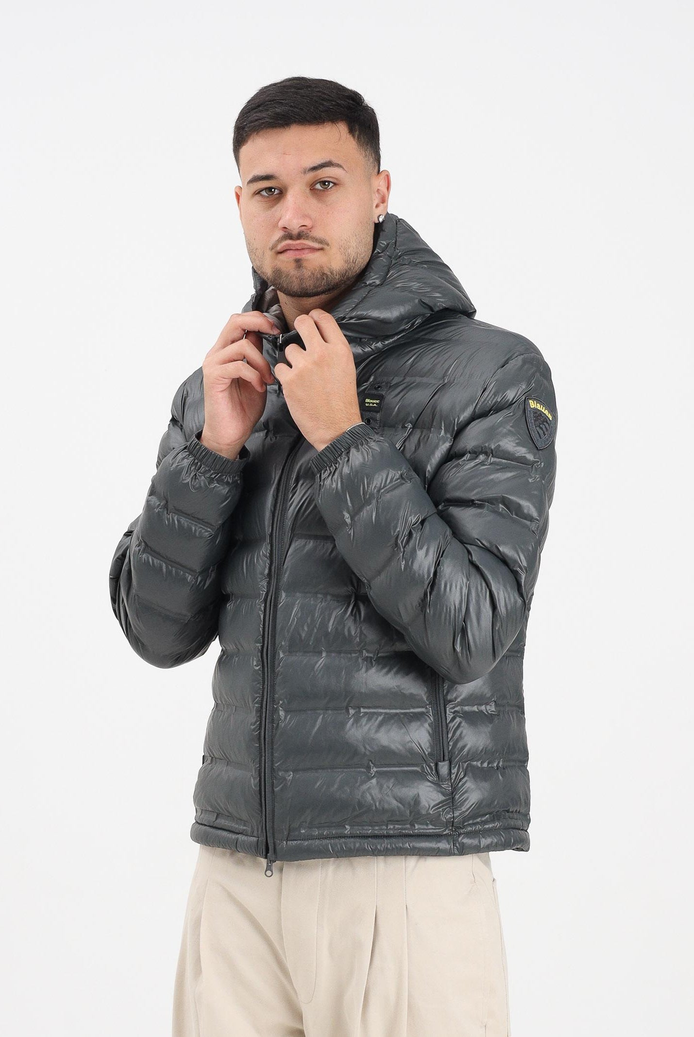 BLAUER Piumino CHARLES grigio antracite da uomo 25WBLUC02132-007284 978GG BLAUER