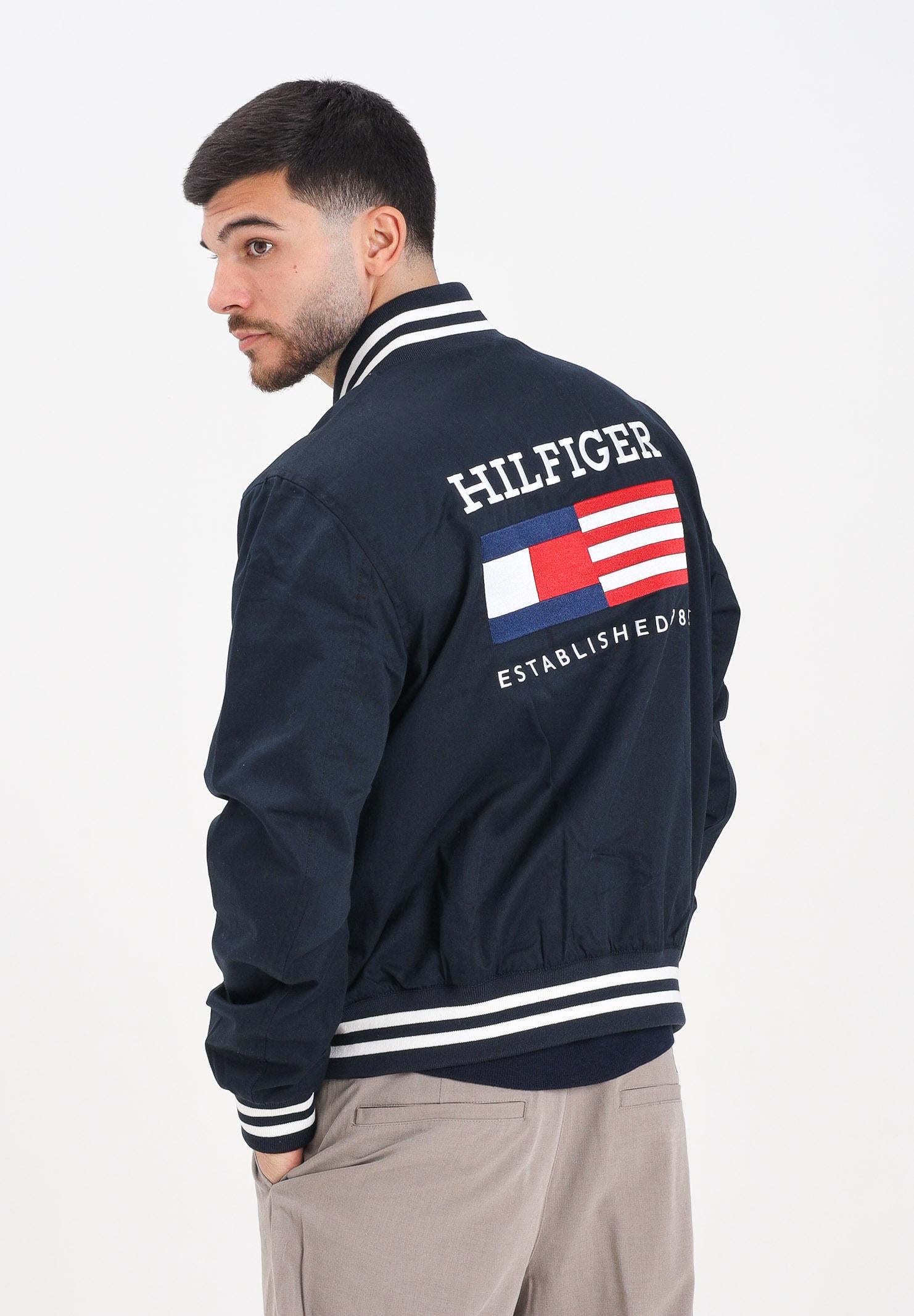 TOMMY HILFIGER Bomber Americana Varsity blu da uomo MW0MW40647DW5 . TOMMY HILFIGER