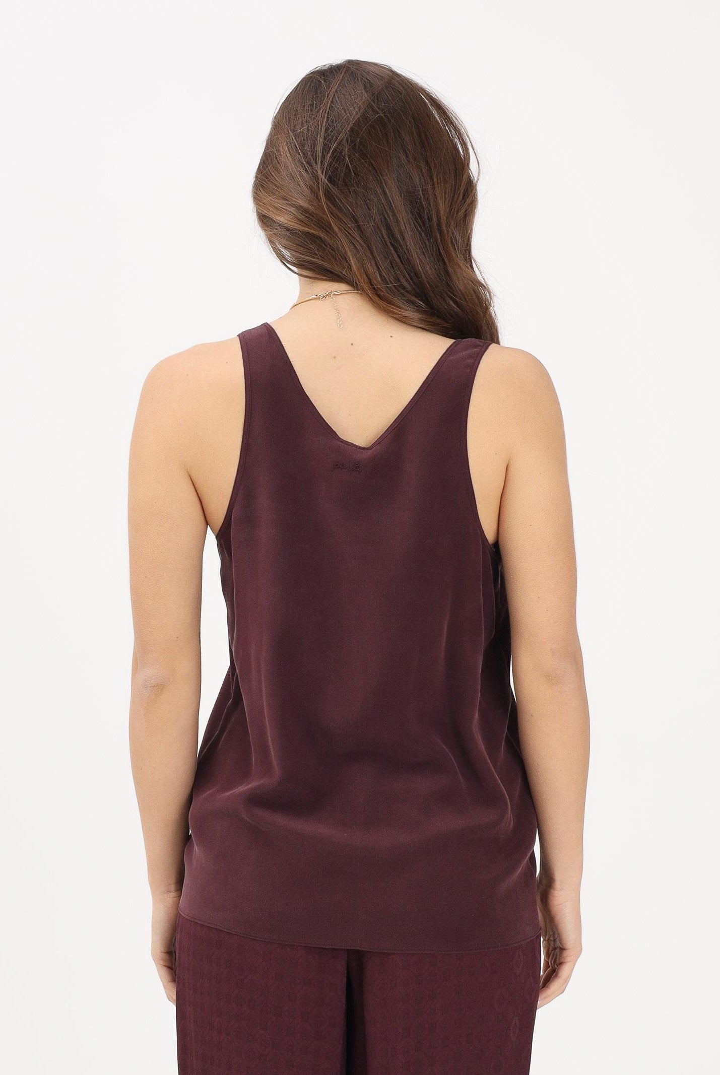 PINKO Top a canotta bordeaux da donna 104670A2T7 RR7 PINKO
