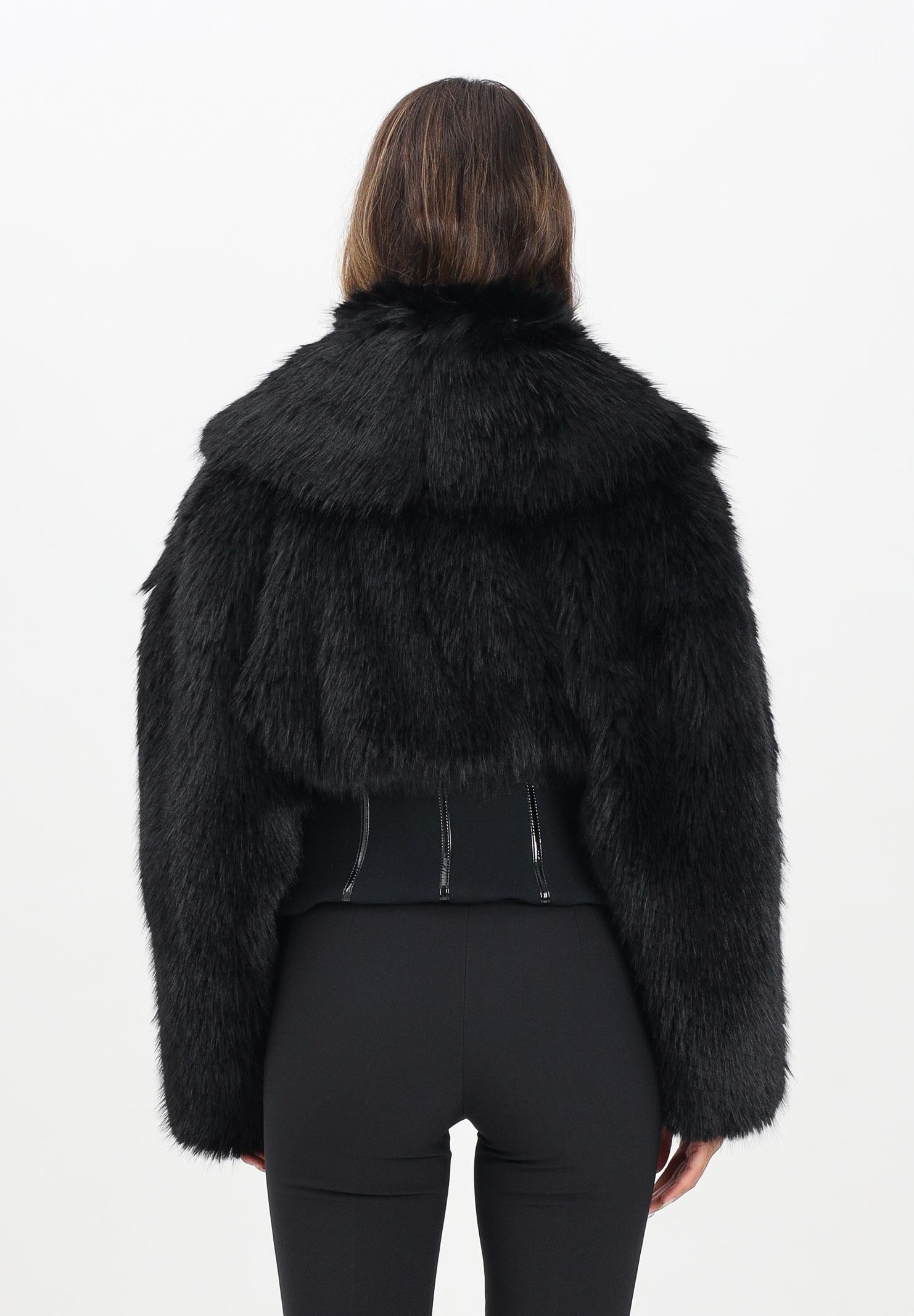 ELISABETTA FRANCHI Pelliccia nera da donna con bustier GB05A57E2 110 ELISABETTA FRANCHI