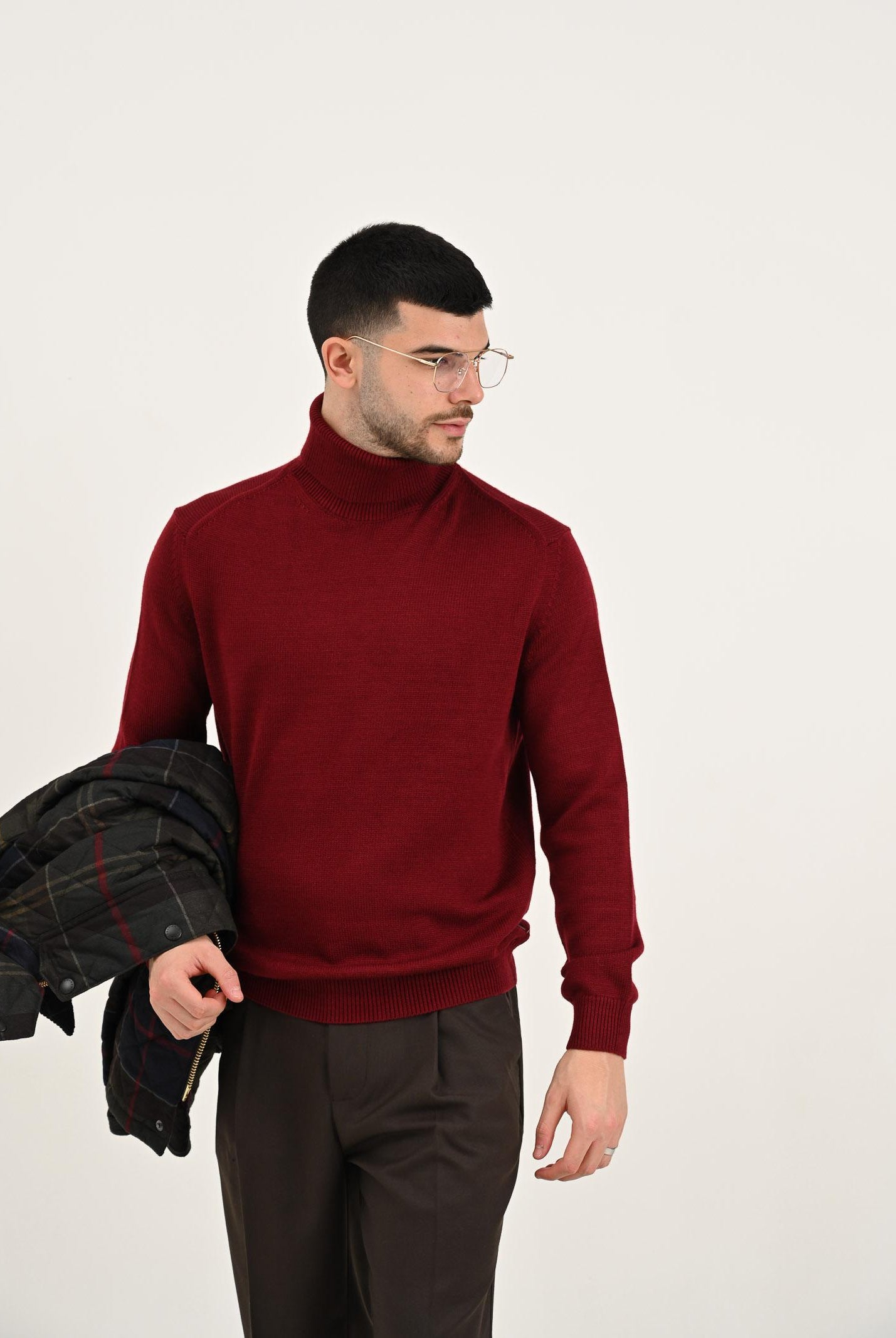 ARMANI EXCHANGE Maglione a collo alto bordeaux da uomo XM001917AF14008 O5003 ARMANI EXCHANGE
