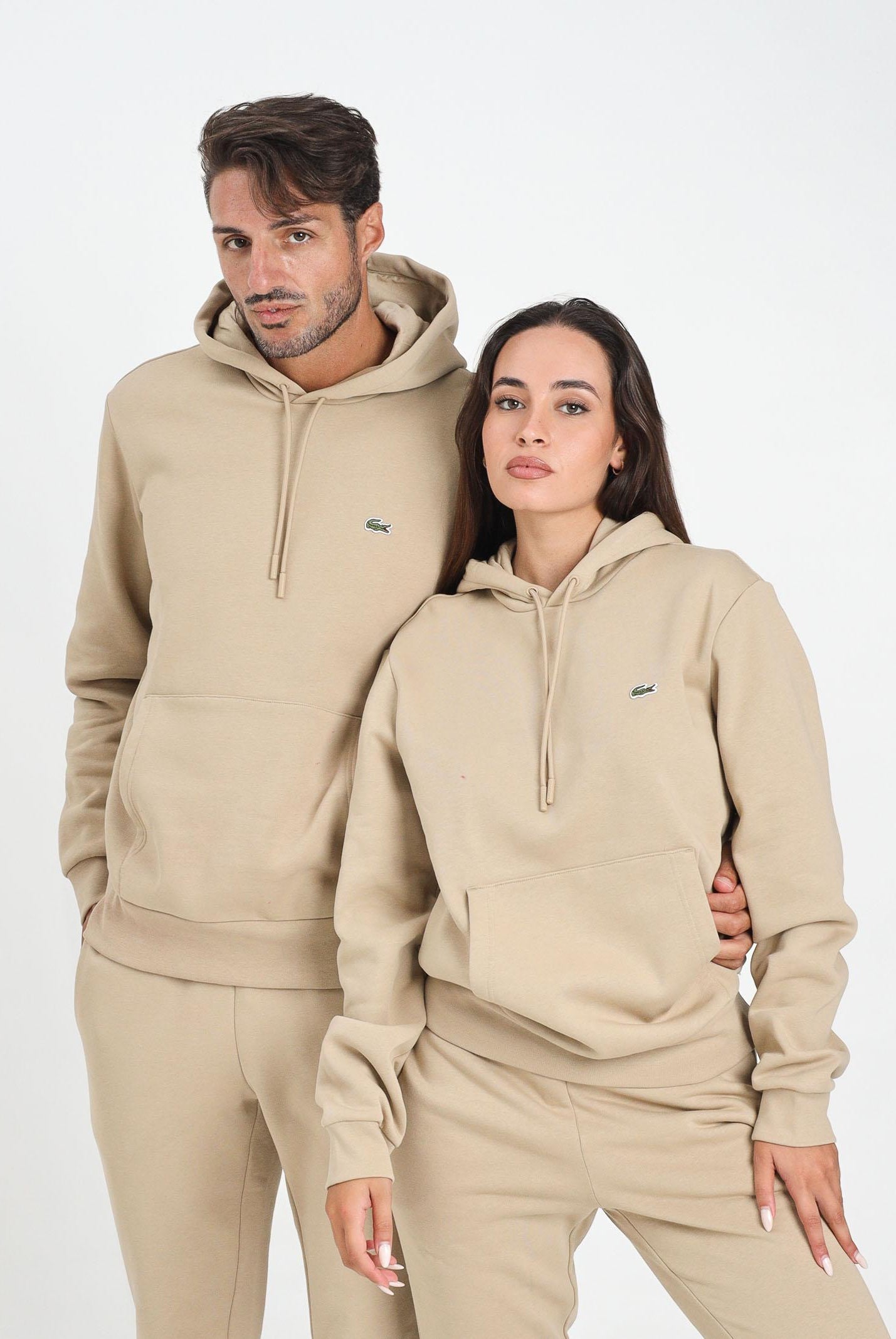 LACOSTE Felpa con cappuccio beige per uomo e donna SH9623 02S LACOSTE