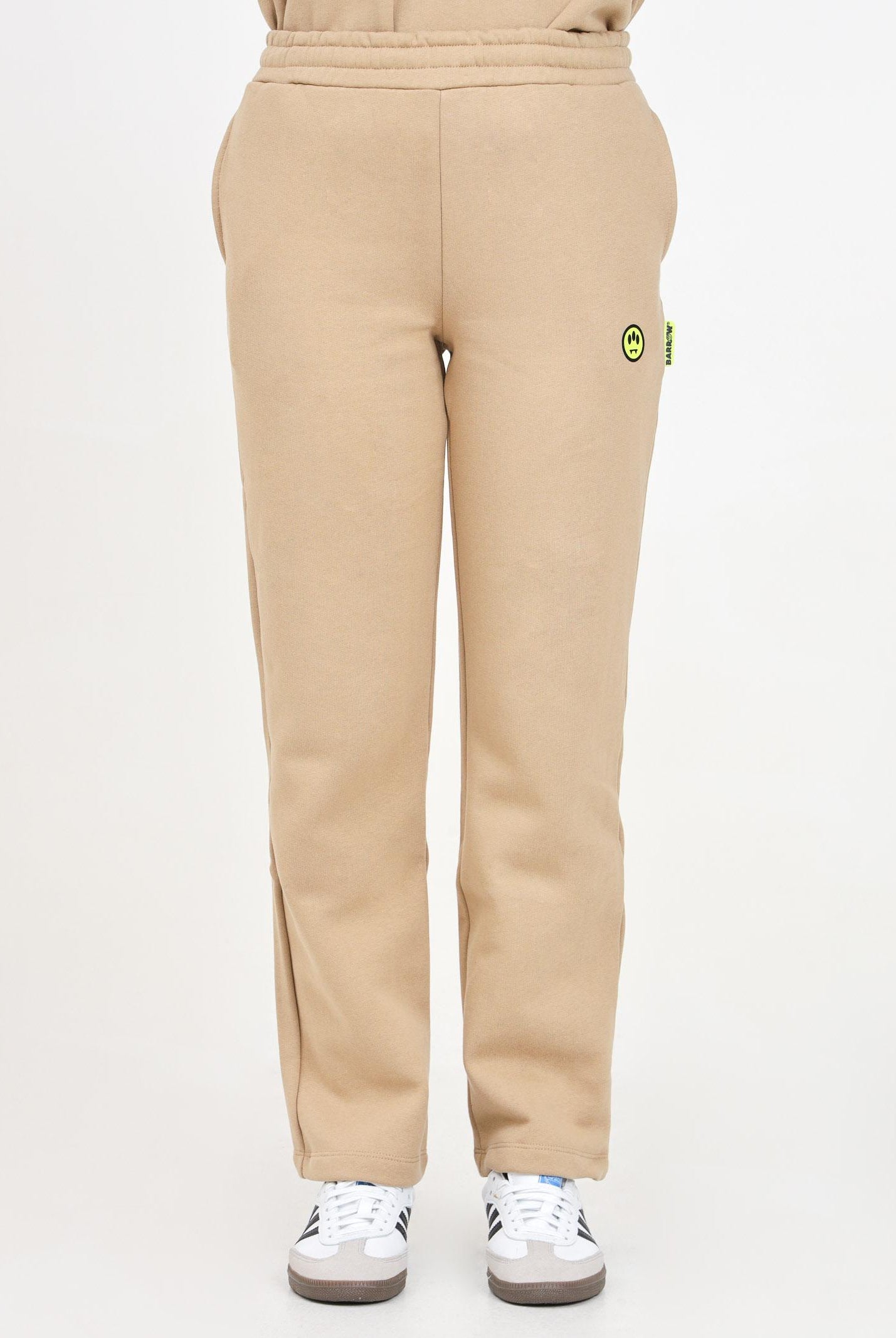 Pantalone sportivo beige per donna e bambina con patch logo F4BKJUFP131 BW016 BARROW