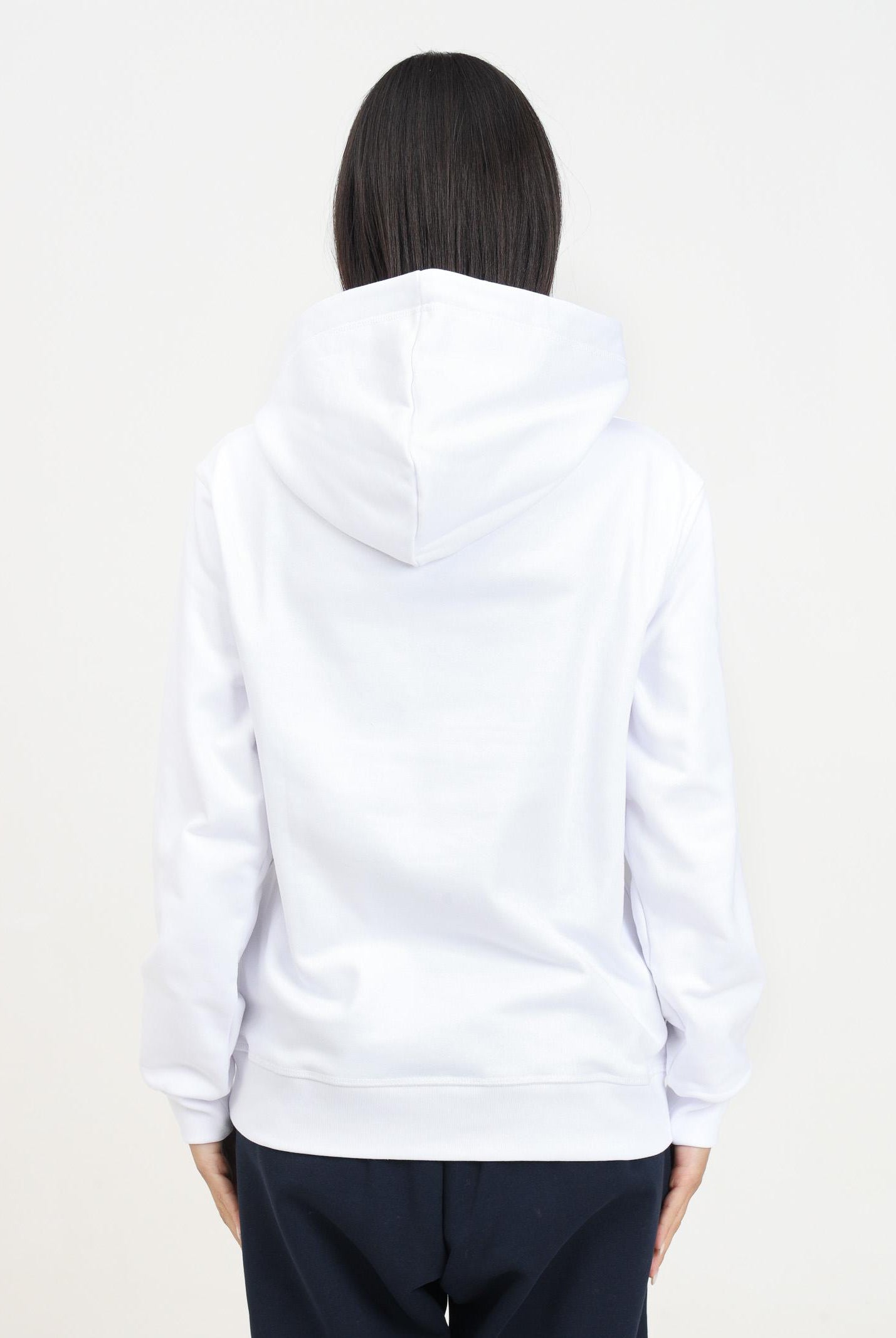 Felpa con cappuccio bianca per donna e bambina rifinita da logo stile college DQ2466D0094 DQ100 DSQUARED2