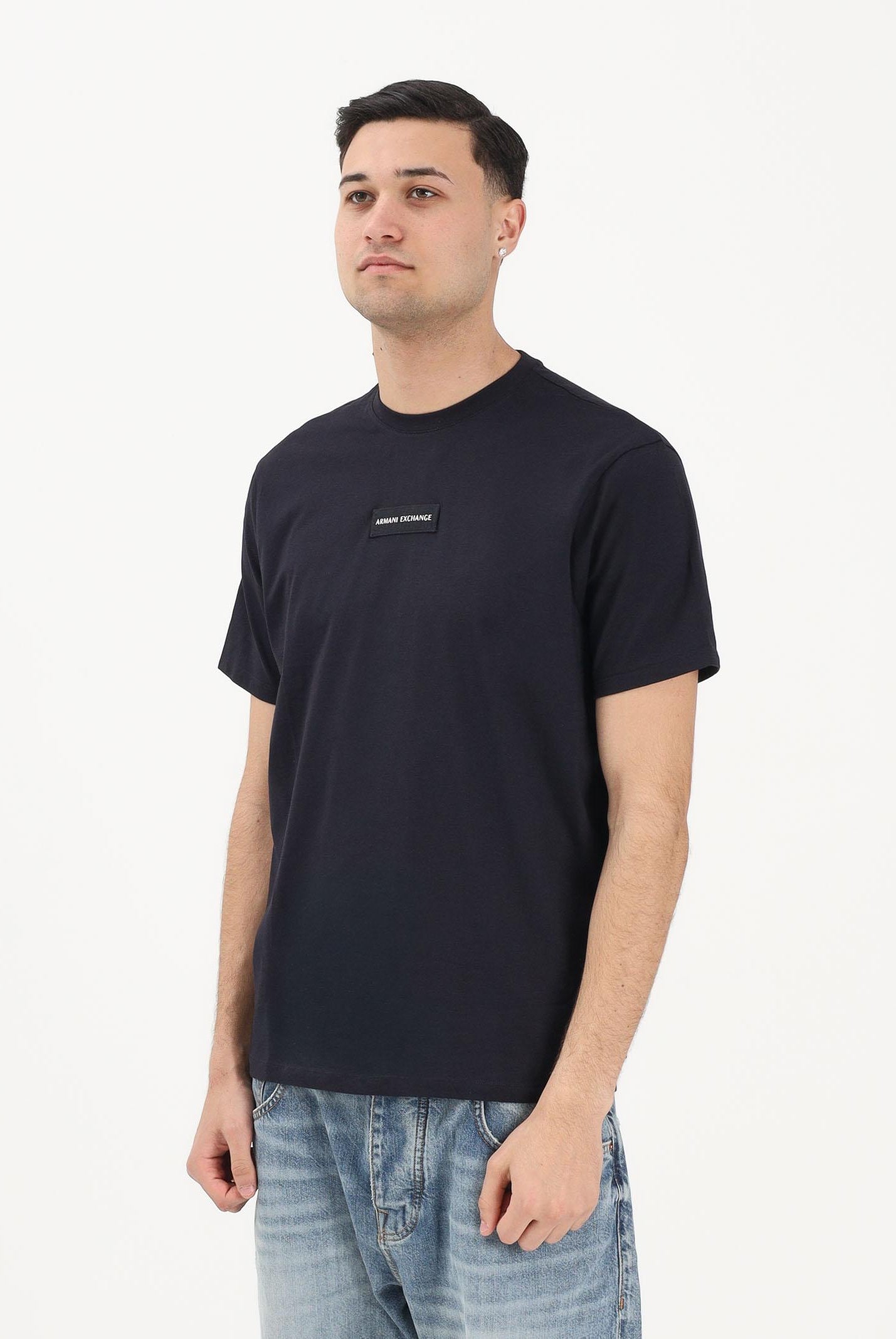 ARMANI EXCHANGE T-shirt a manica corta blu da uomo con logo XM002471AF10356 UB101 ARMANI EXCHANGE