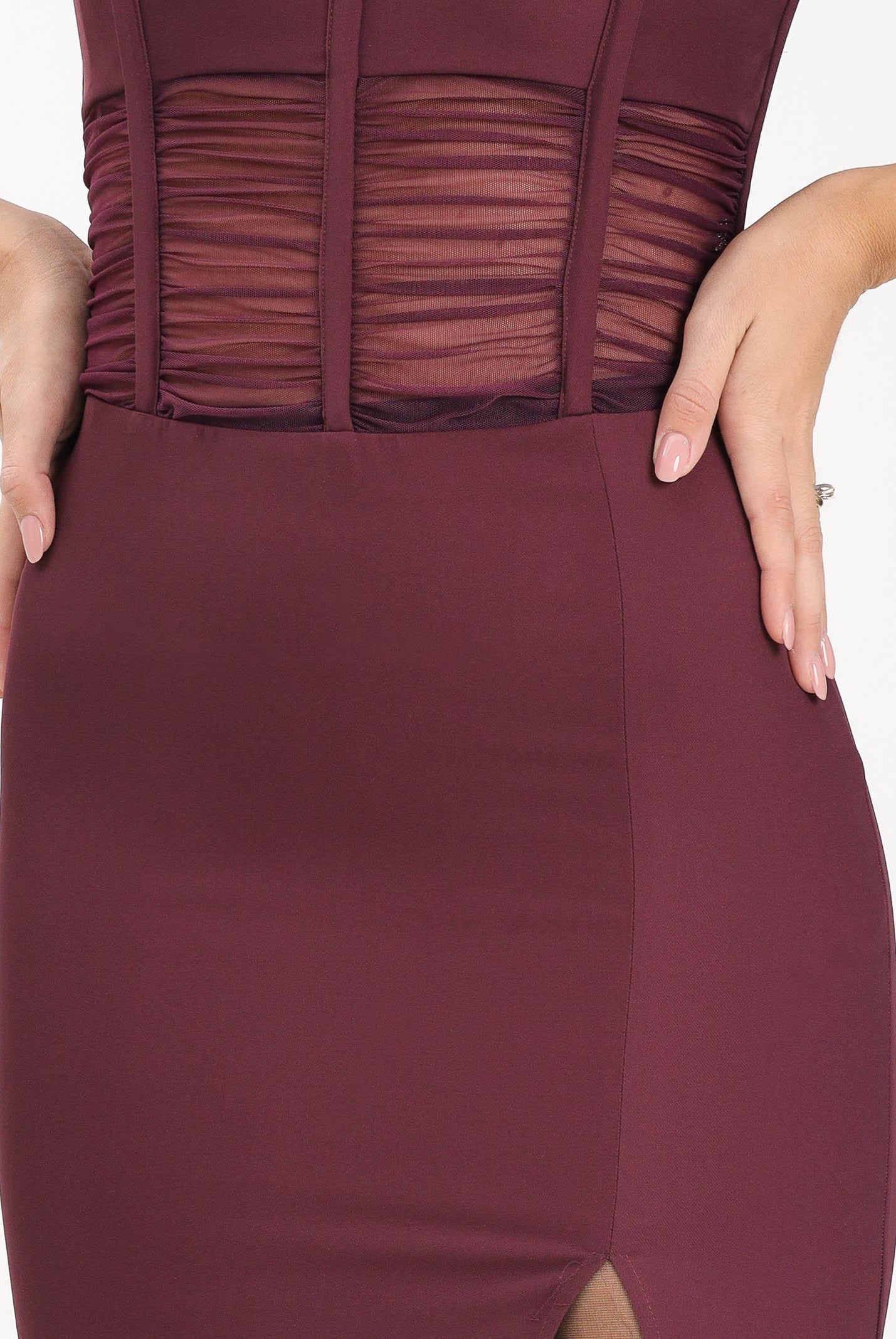 PATRIZIA PEPE Abito lungo a fascia bordeaux da donna 8A1552A454 M536 PATRIZIA PEPE