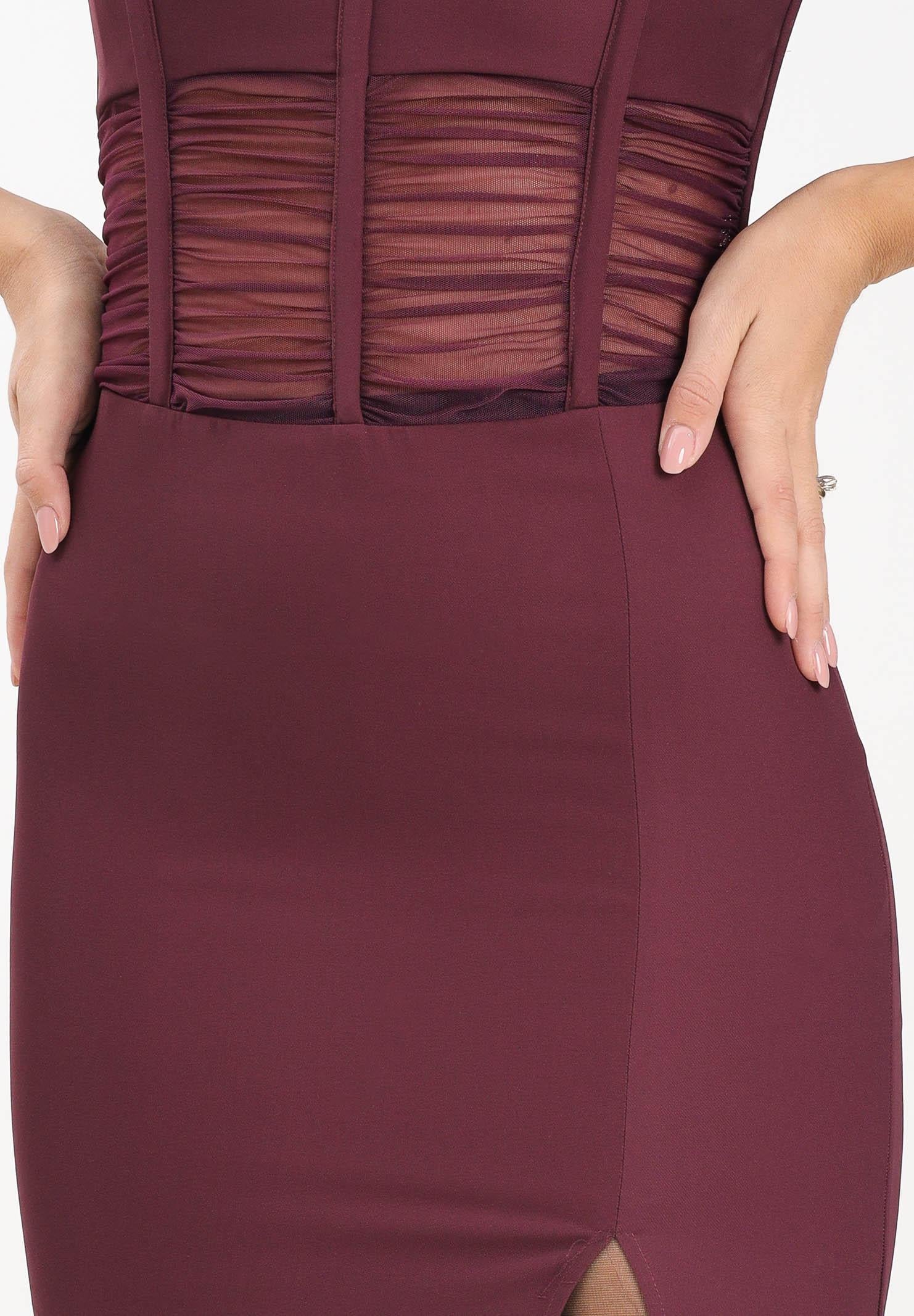 PATRIZIA PEPE Abito lungo a fascia bordeaux da donna 8A1552A454 M536 PATRIZIA PEPE