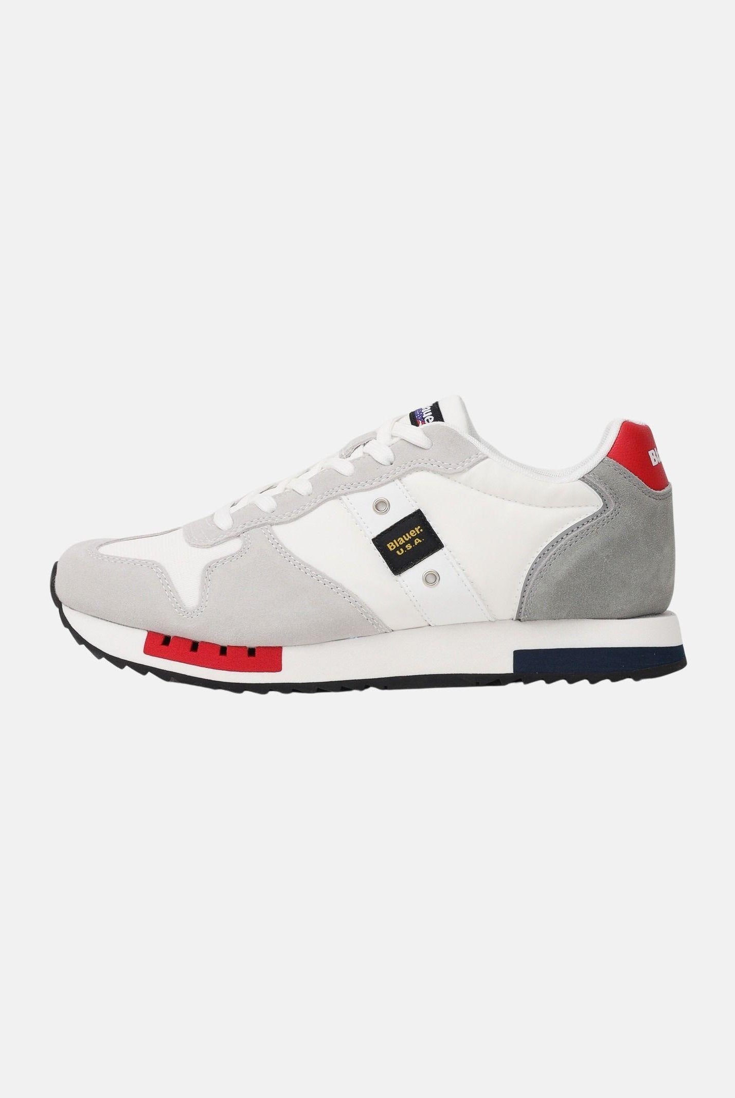 BLAUER Sneakers bianche e grigie da uomo con logo S6QUEENS01-MES WR BLAUER