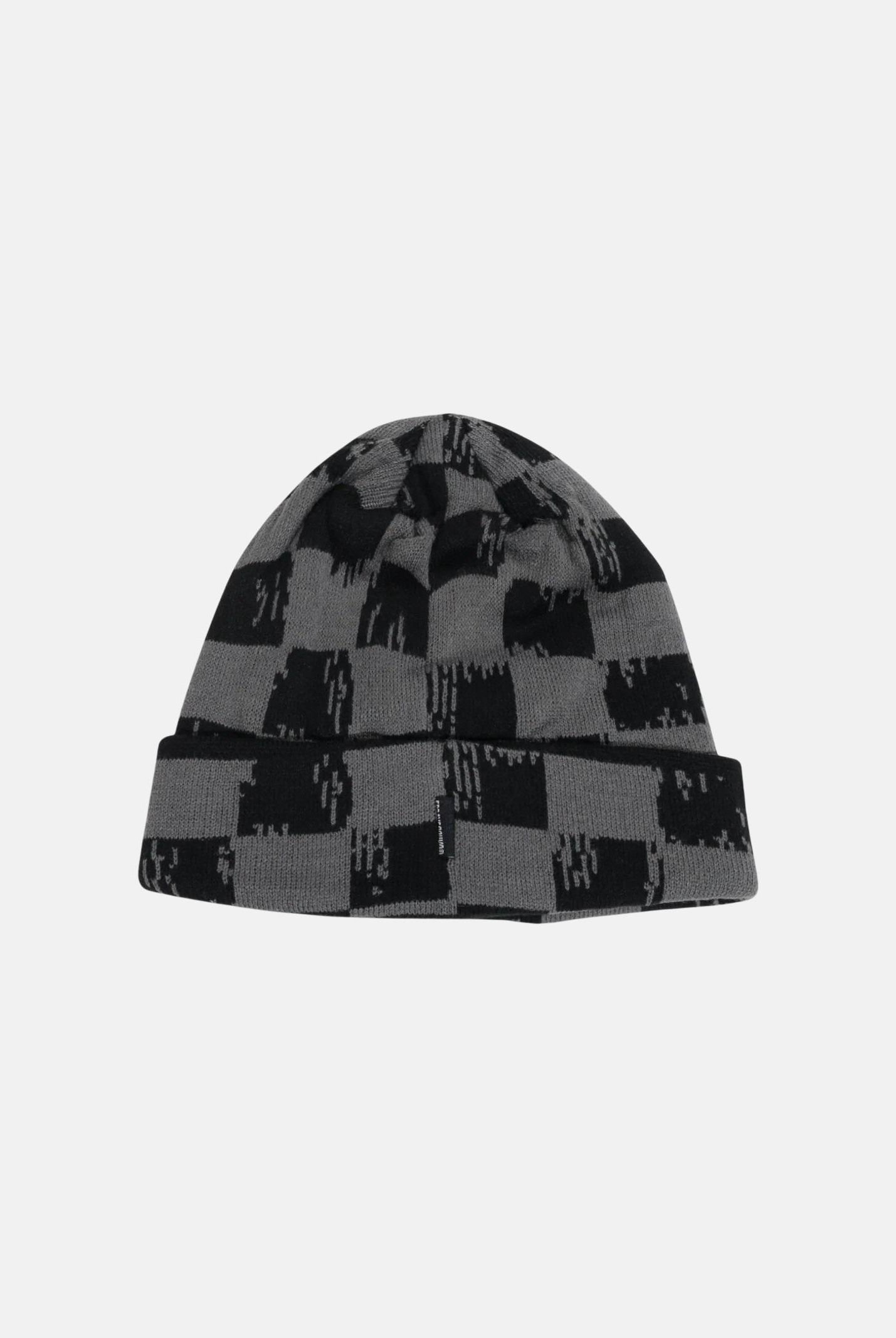 SPRAYGROUND Berretto di lana grigio e nero per uomo e donna con motivo a scacchi SP15010GREY . SPRAYGROUND