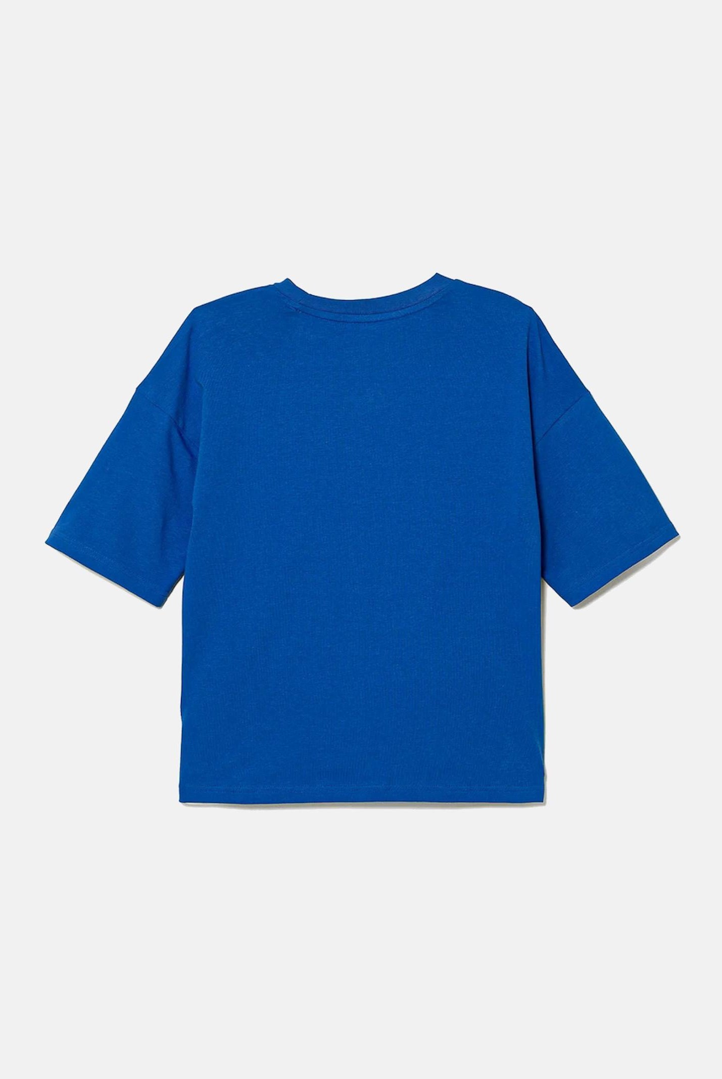 ADIDAS ORIGINALS T-shirt a manica corta Oversize Trefoil blu per bambino e bambina JV8557 ADIDAS ORIGINALS
