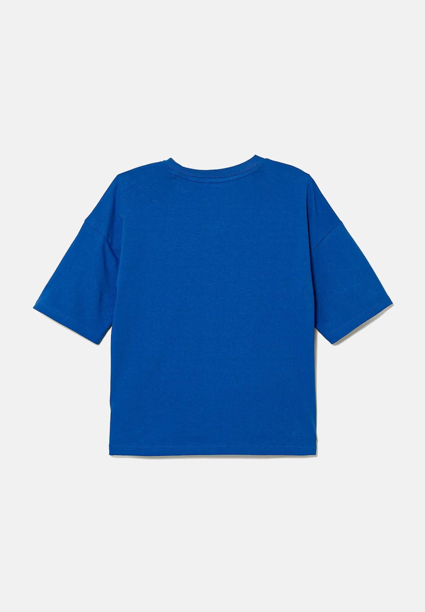 ADIDAS ORIGINALS T-shirt a manica corta Oversize Trefoil blu per bambino e bambina JV8557 ADIDAS ORIGINALS