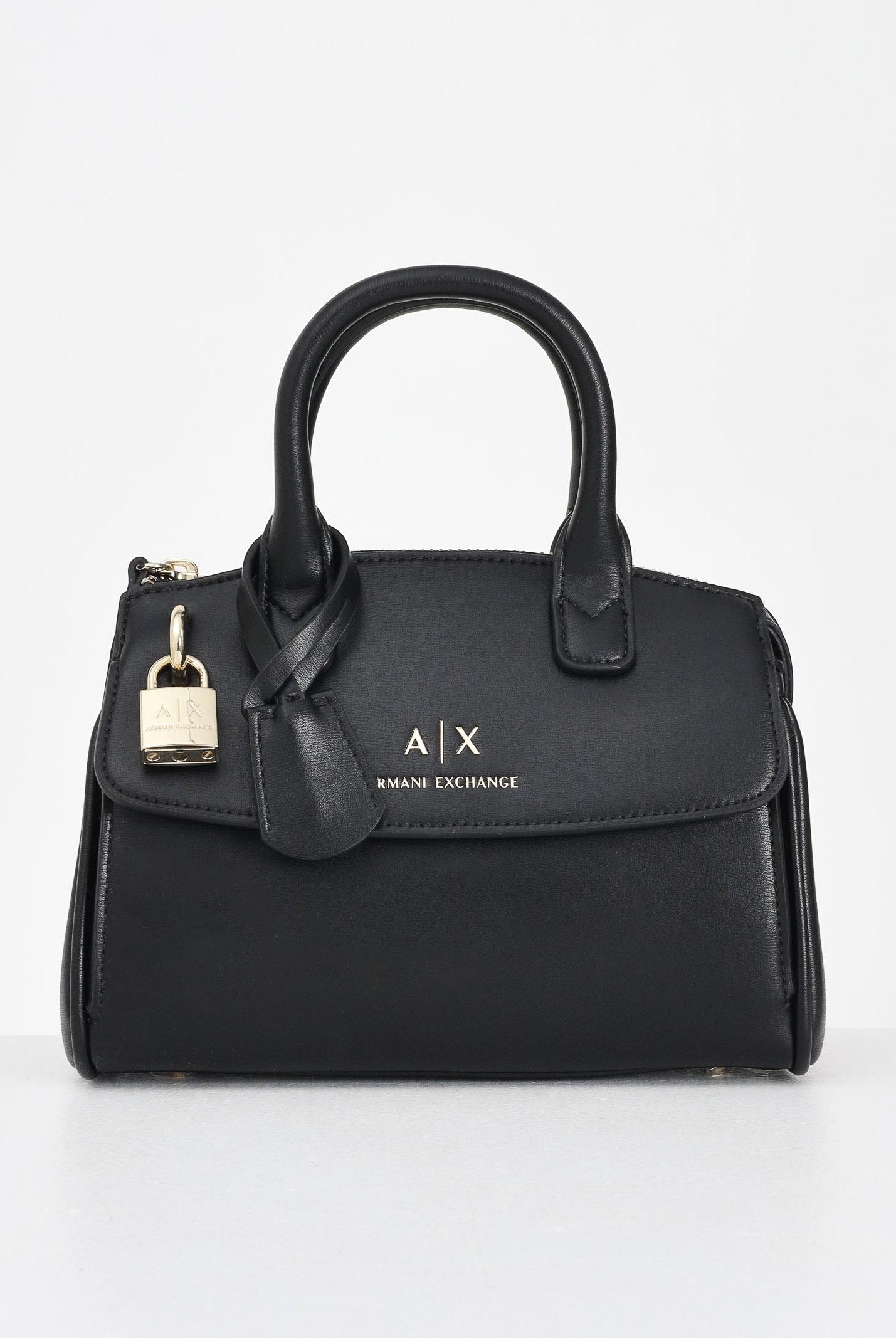 ARMANI EXCHANGE Borsa a mano nera da donna con lucchetto XW000395AF12040 UC001 ARMANI EXCHANGE