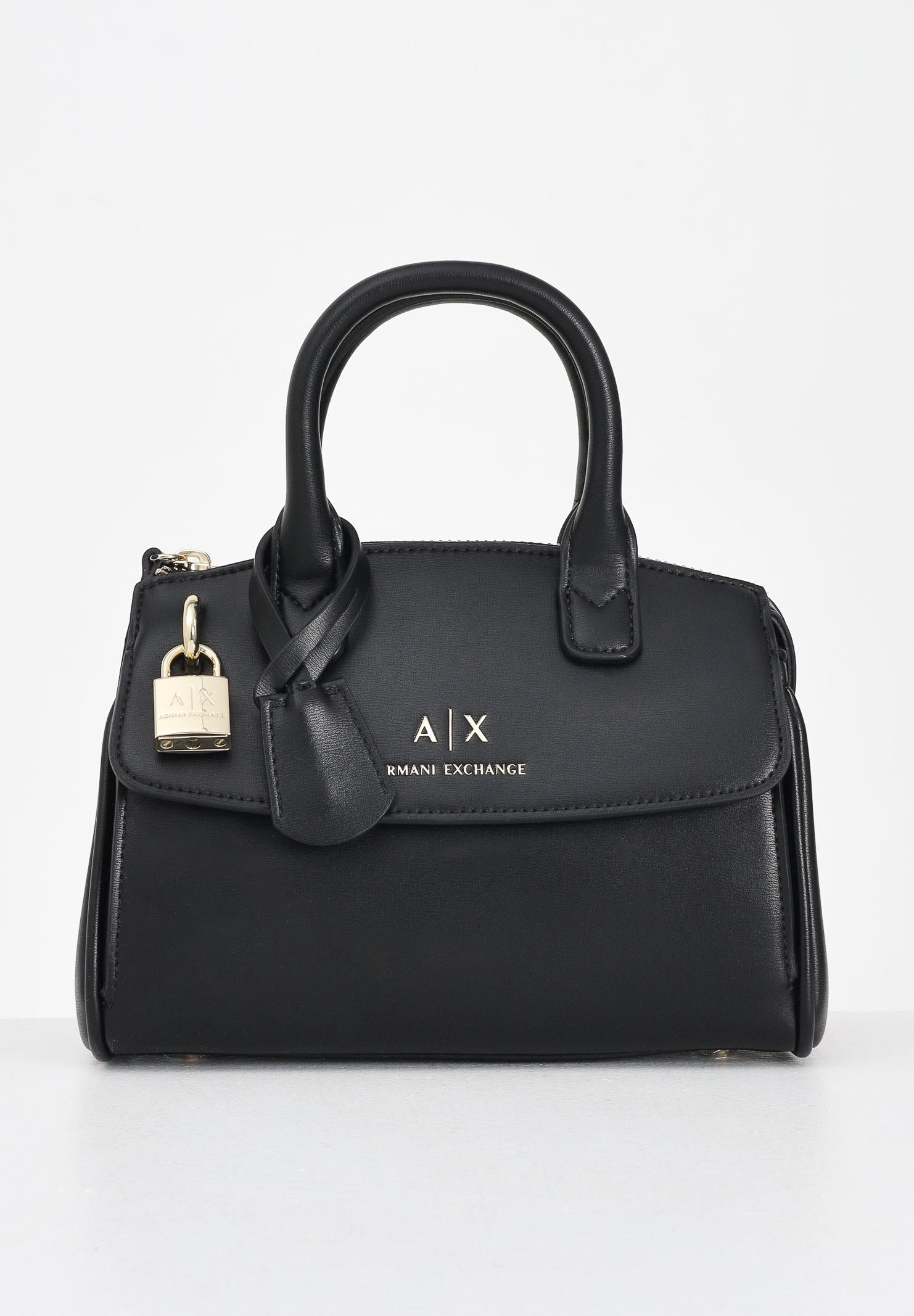 ARMANI EXCHANGE Borsa a mano nera da donna con lucchetto XW000395AF12040 UC001 ARMANI EXCHANGE