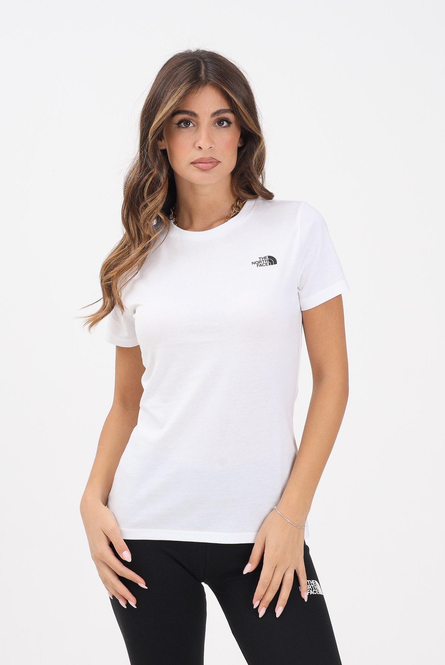 THE NORTH FACE T-shirt a manica corta Simple Dome bianca da donna NF0A87NHFN41 . THE NORTH FACE