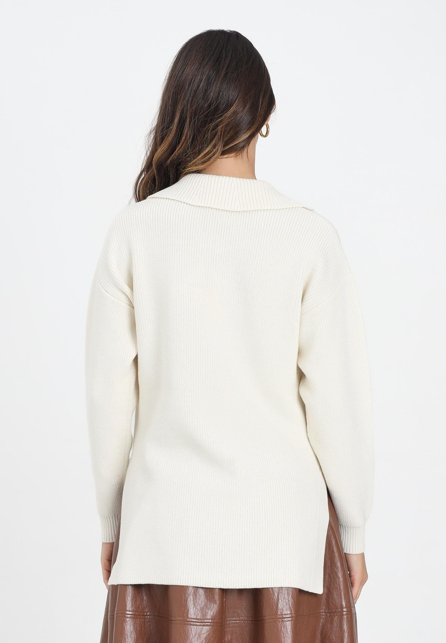 ELISABETTA FRANCHI Maglioncino color latte da donna con cinturino gioiello MK06S56E2 DZ9 ELISABETTA FRANCHI