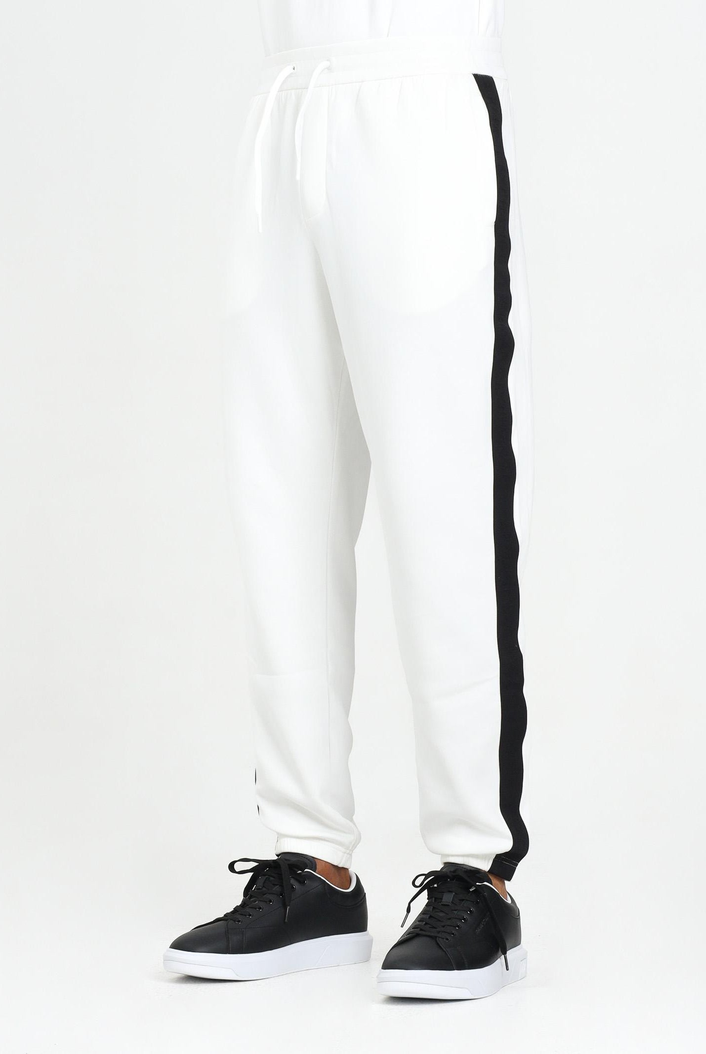 ARMANI EXCHANGE Pantalone sportivo bianco da uomo con bande laterali logate XM001301AF10818 U0009 ARMANI EXCHANGE