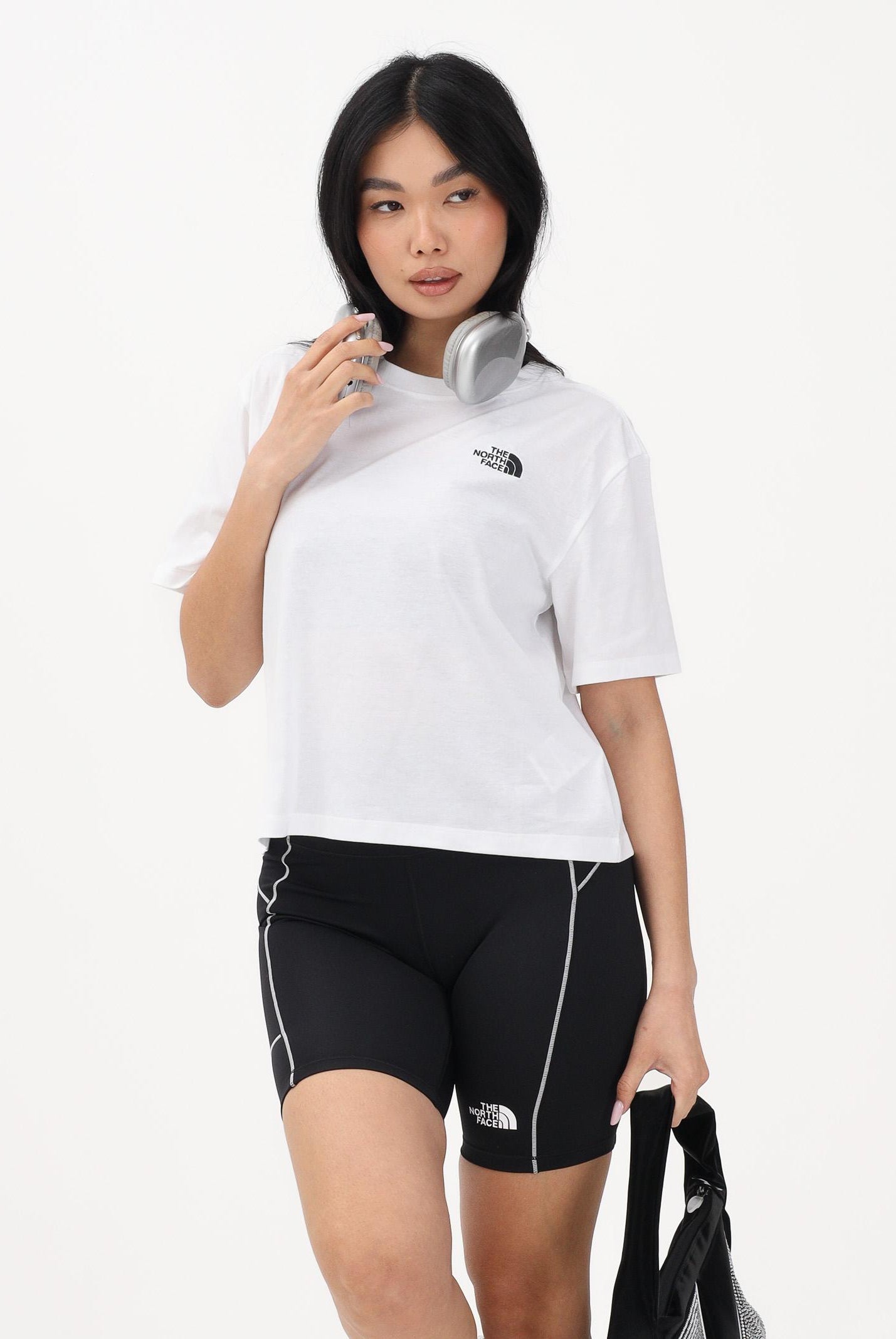 THE NORTH FACE T-shirt a manica corta Evolution Simple Dome Cropped Relaxed bianca da donna NF0A8FDHFN41 . THE NORTH FACE