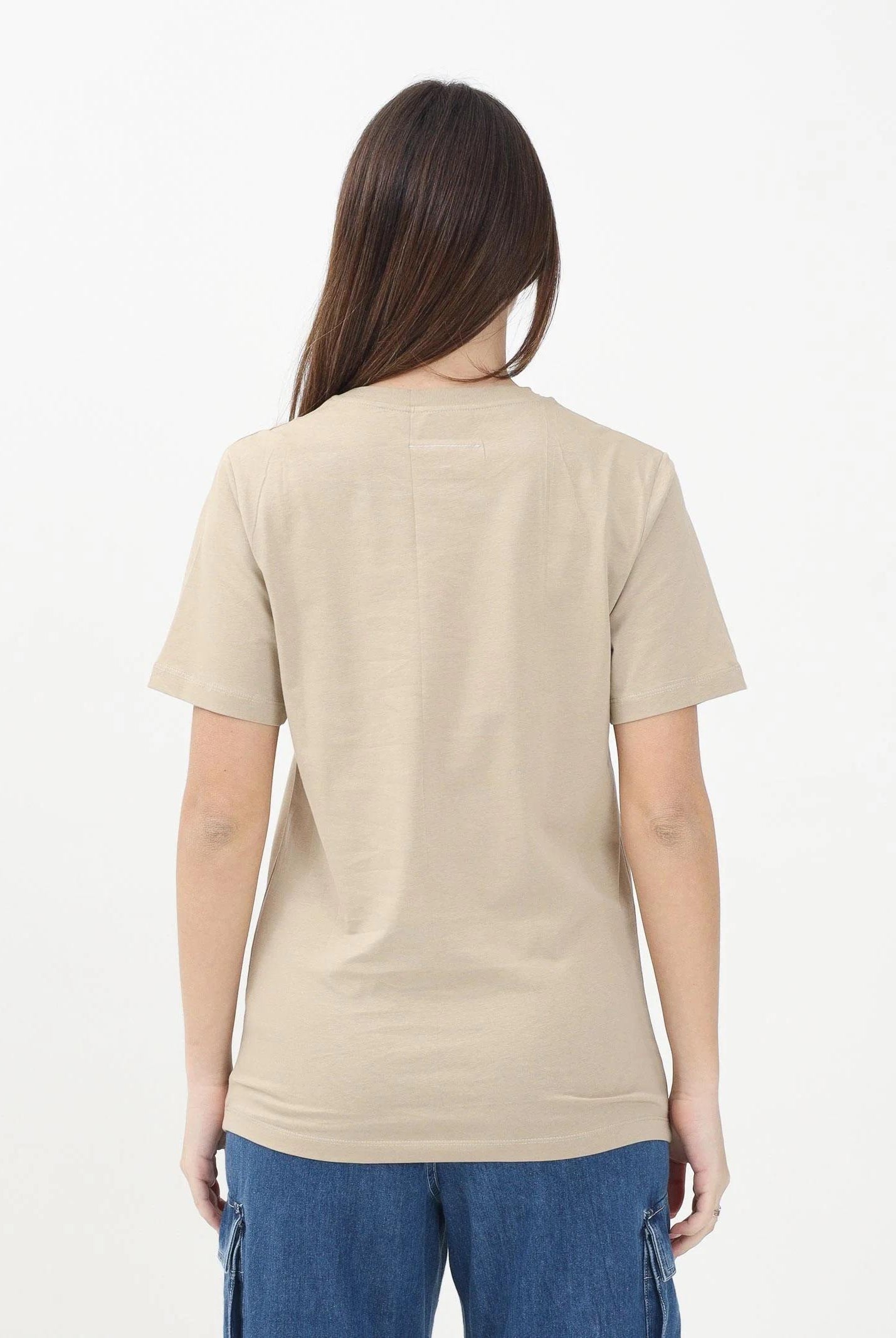 MAISON MARGIELA T-shirt a manica corta beige per donna, ragazzi e bambini con logo MM6 M60807MM04I BE MAISON MARGIELA