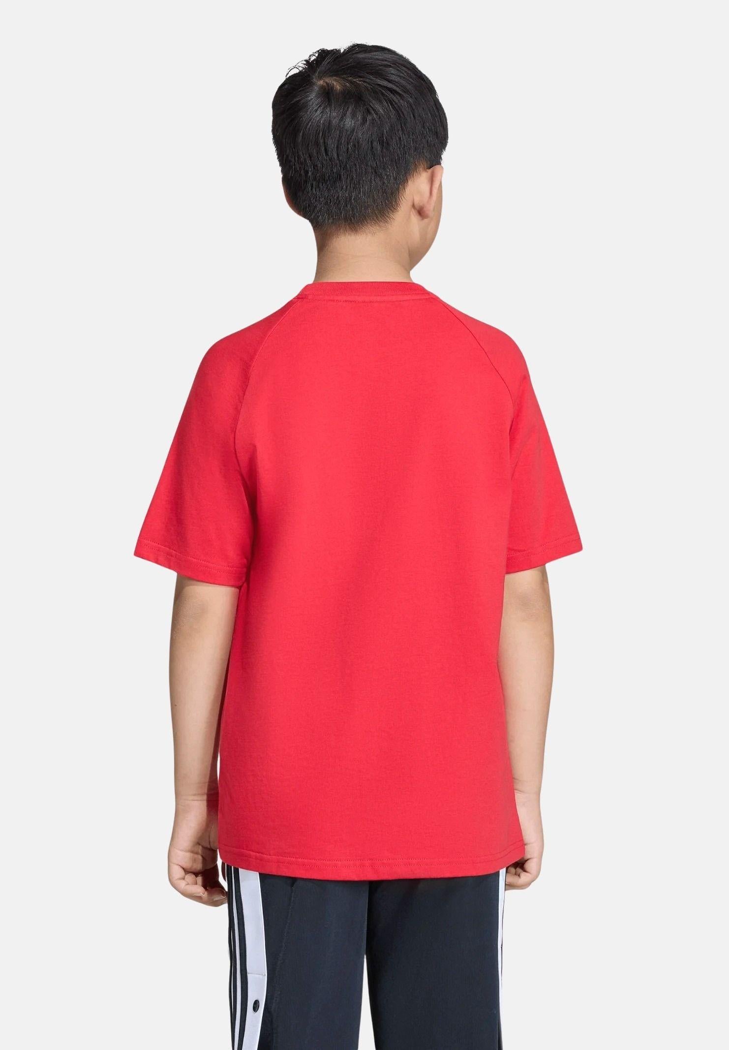 ADIDAS ORIGINALS T-shirt a manica corta Trefoil Loose rossa per bambino e bambina KE2875 . ADIDAS ORIGINALS