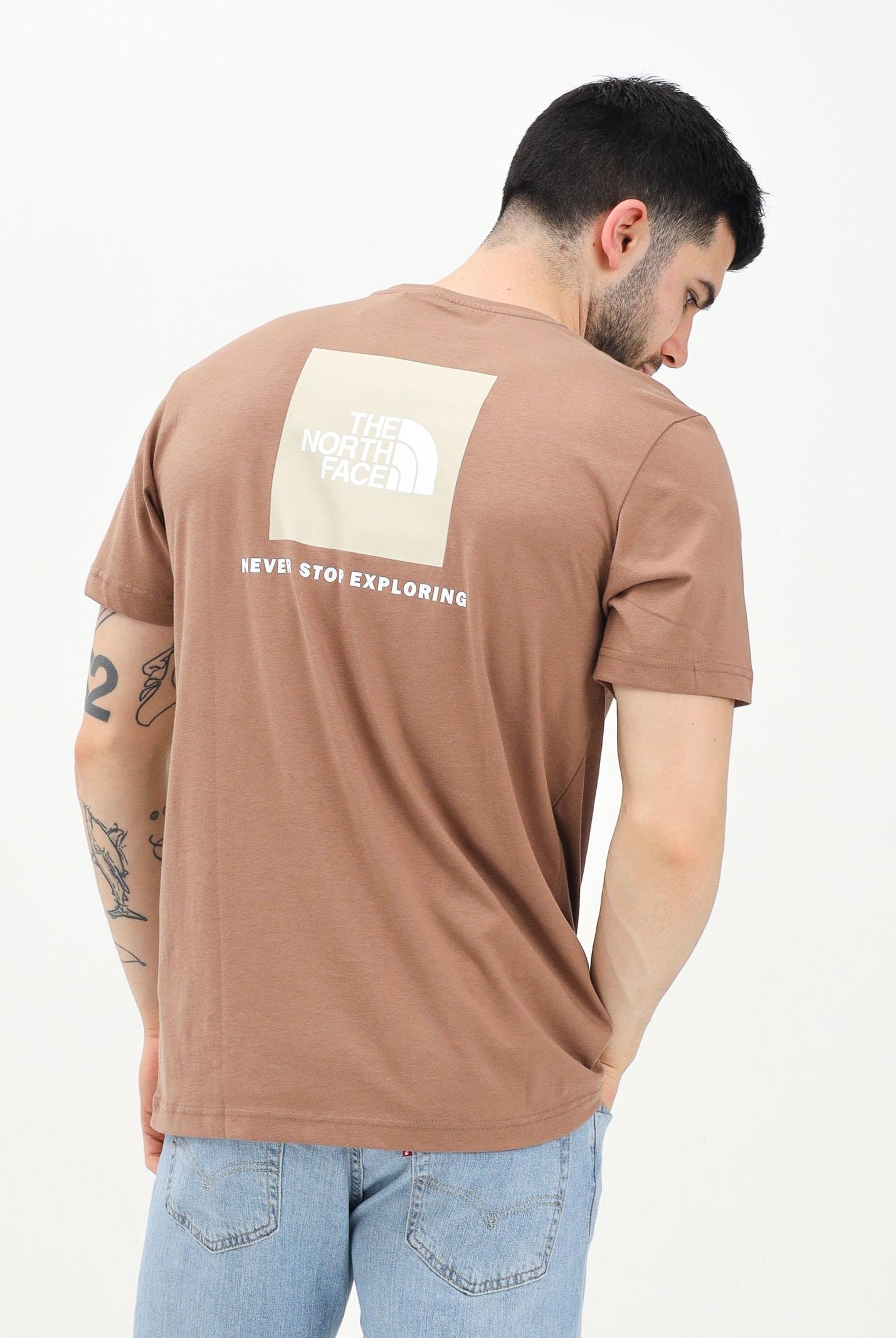 THE NORTH FACE T-shirt a manica corta NSE Reflective Box marrone da uomo NF0A87NPAR41 THE NORTH FACE