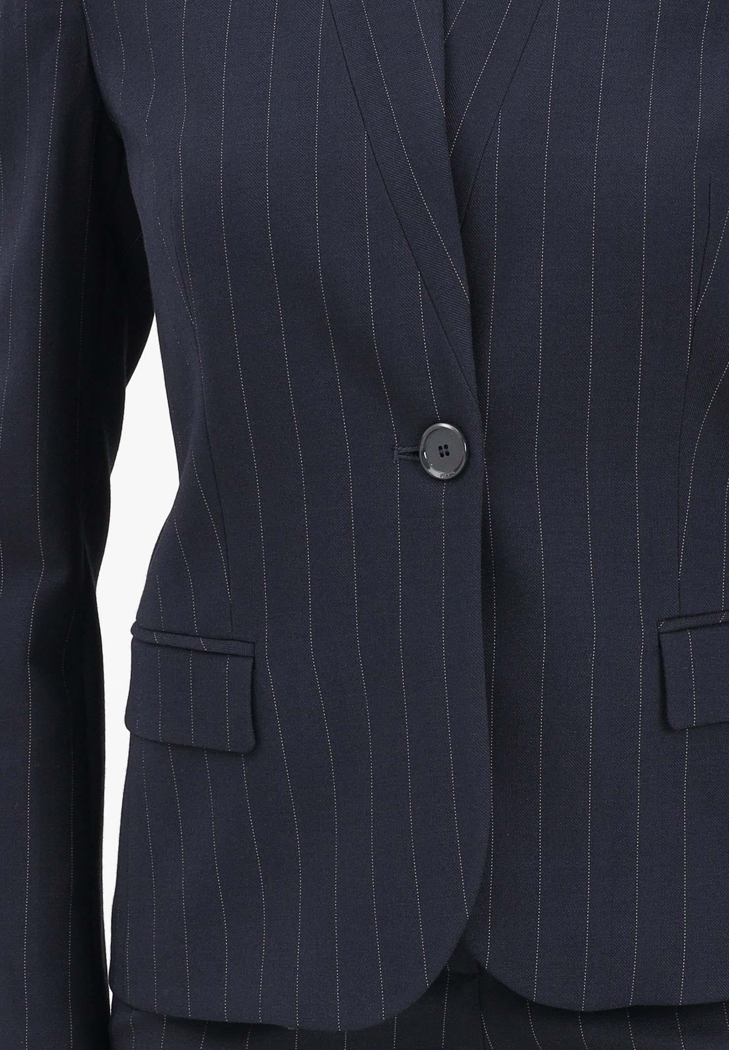 PINKO Giacca monopetto blu da donna con motivo gessato 105626A2QY EZ1 PINKO