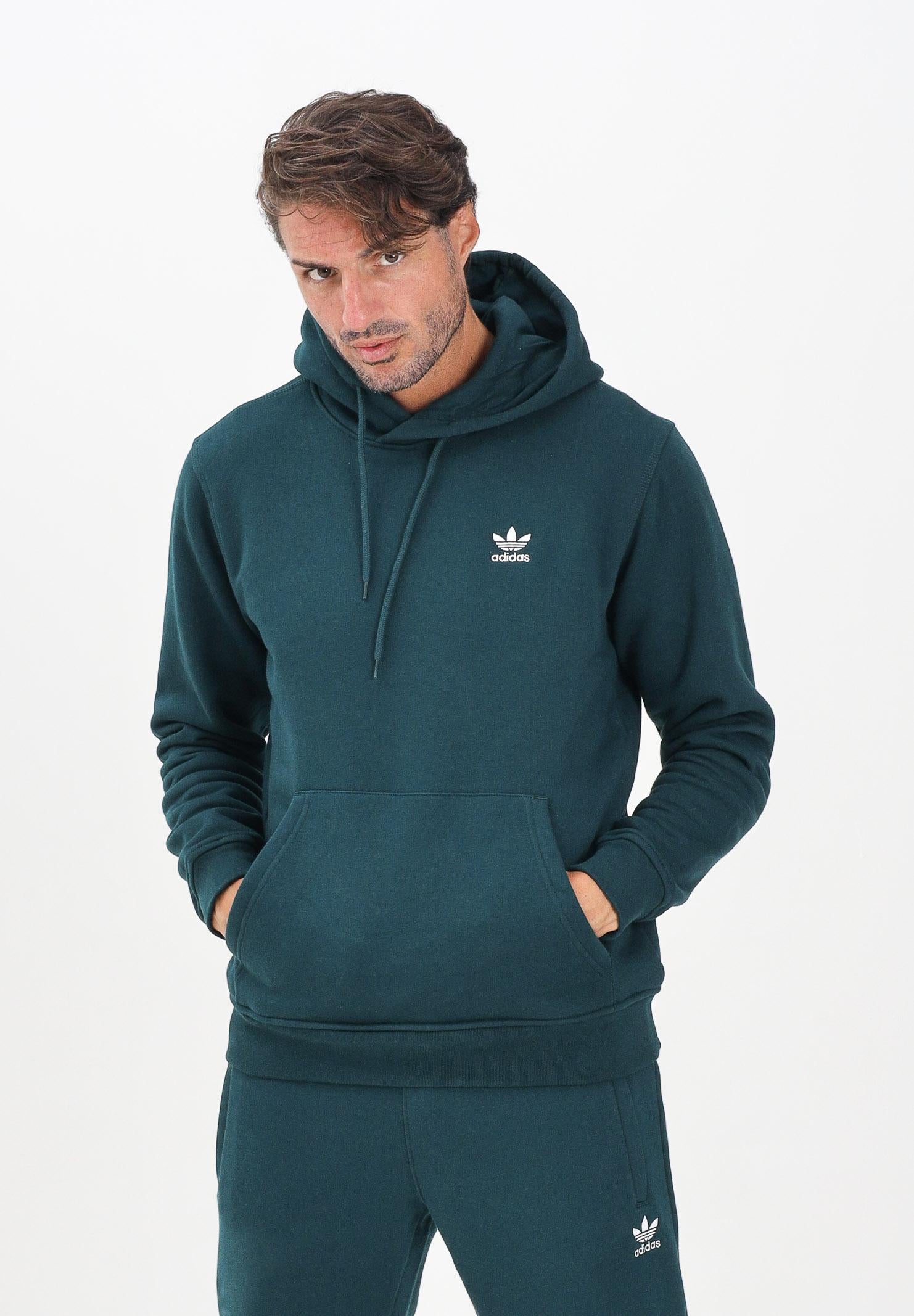 ADIDAS ORIGINALS Felpa con cappuccio Essentials verde da uomo JZ3589 ADIDAS ORIGINALS