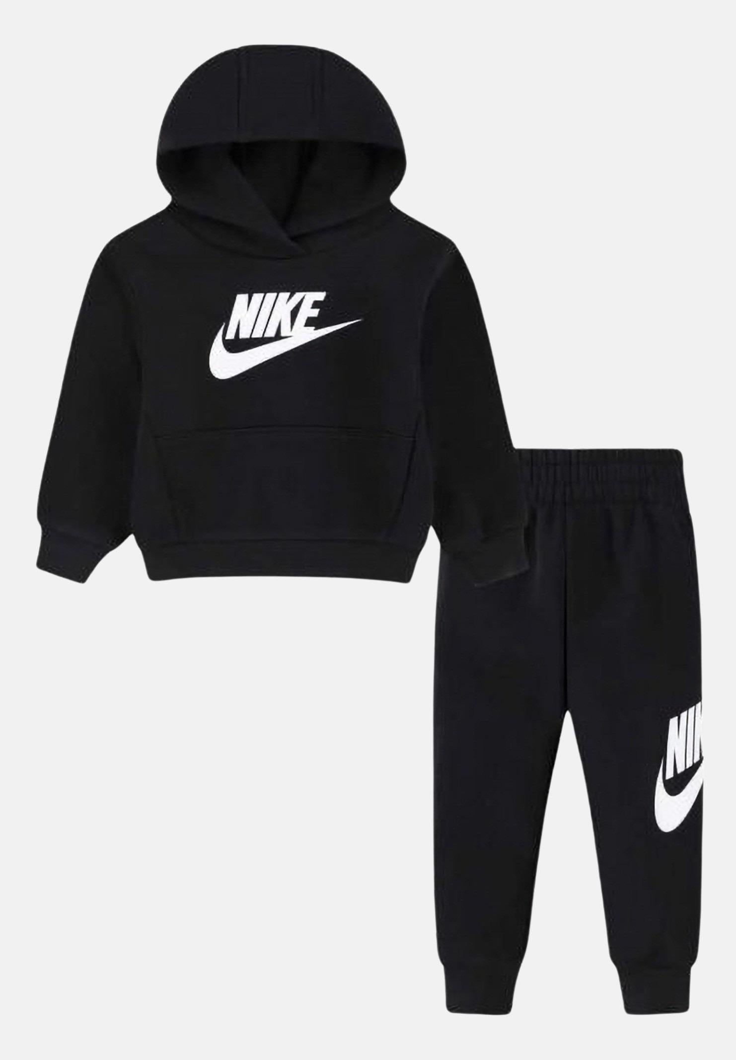 NIKE Tuta nera da neonato con stampa logo 66L135 023 NIKE