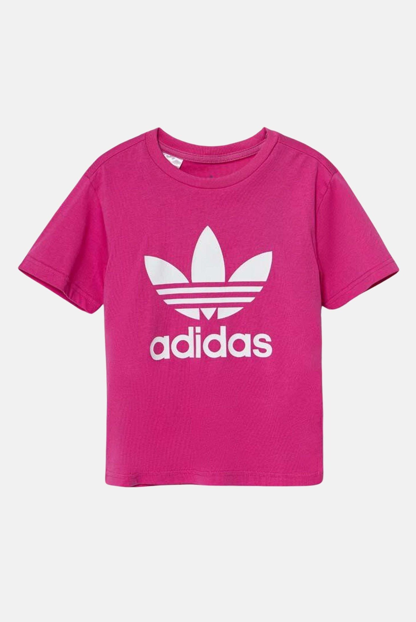 T-shirt a manica corta Adicolor Trefoil Tee fucsia da bambina IY2384 ADIDAS ORIGINALS