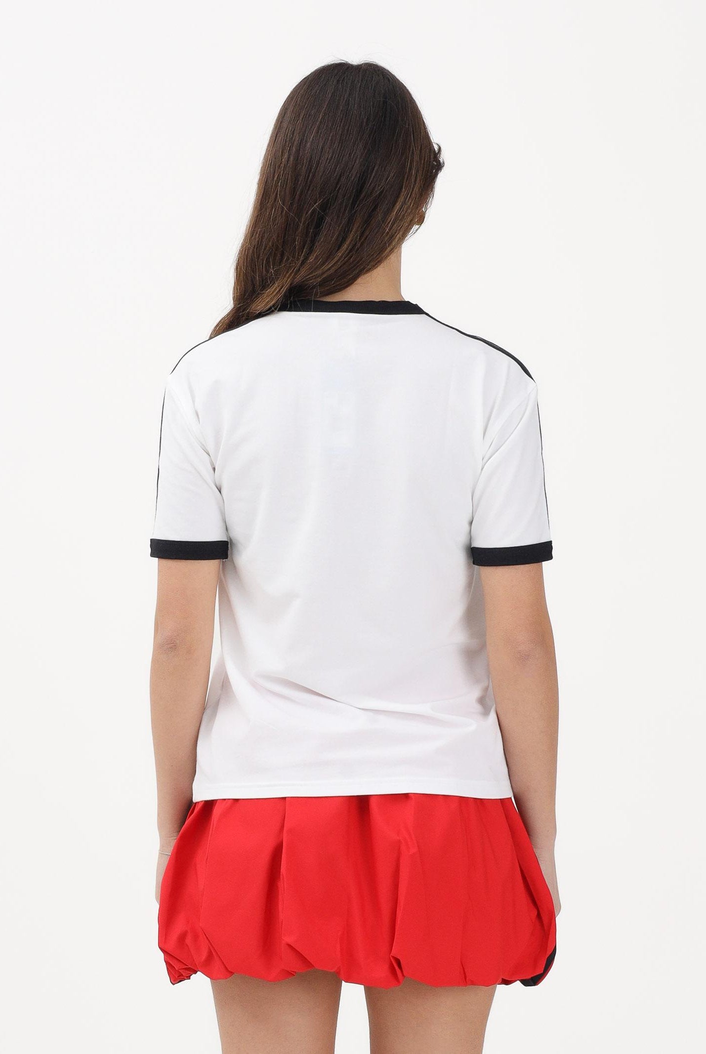 ADIDAS ORIGINALS T-shirt a manica corta LINEAR bianca da donna KC9012 . ADIDAS ORIGINALS