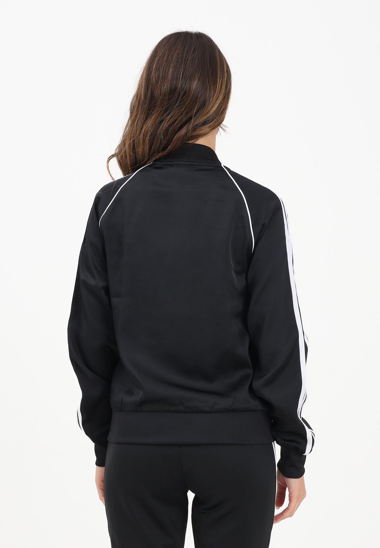 ADIDAS ORIGINALS Felpa con zip SST Adicolor Satin nera da donna JZ6733 . ADIDAS ORIGINALS