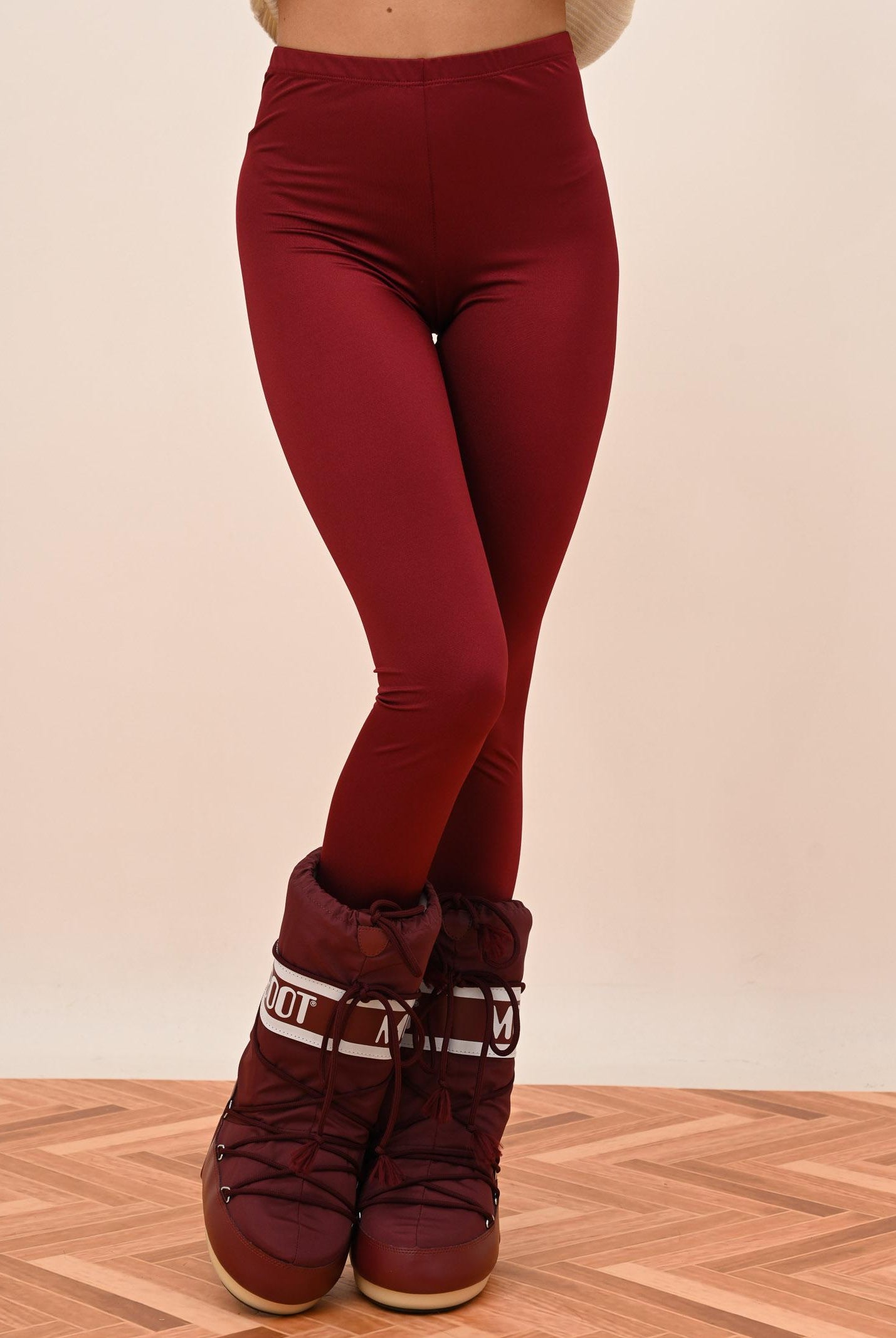 VICOLO Leggings bordeaux da donna con staffa alla caviglia UF0119 BO VICOLO