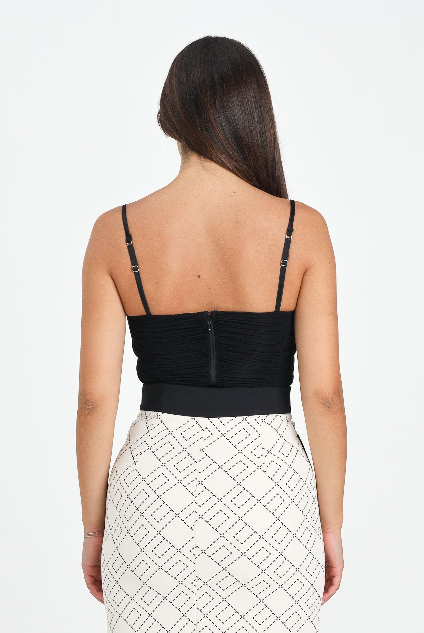 ELISABETTA FRANCHI Body nero da donna con drappeggi BO00456E2 110 ELISABETTA FRANCHI