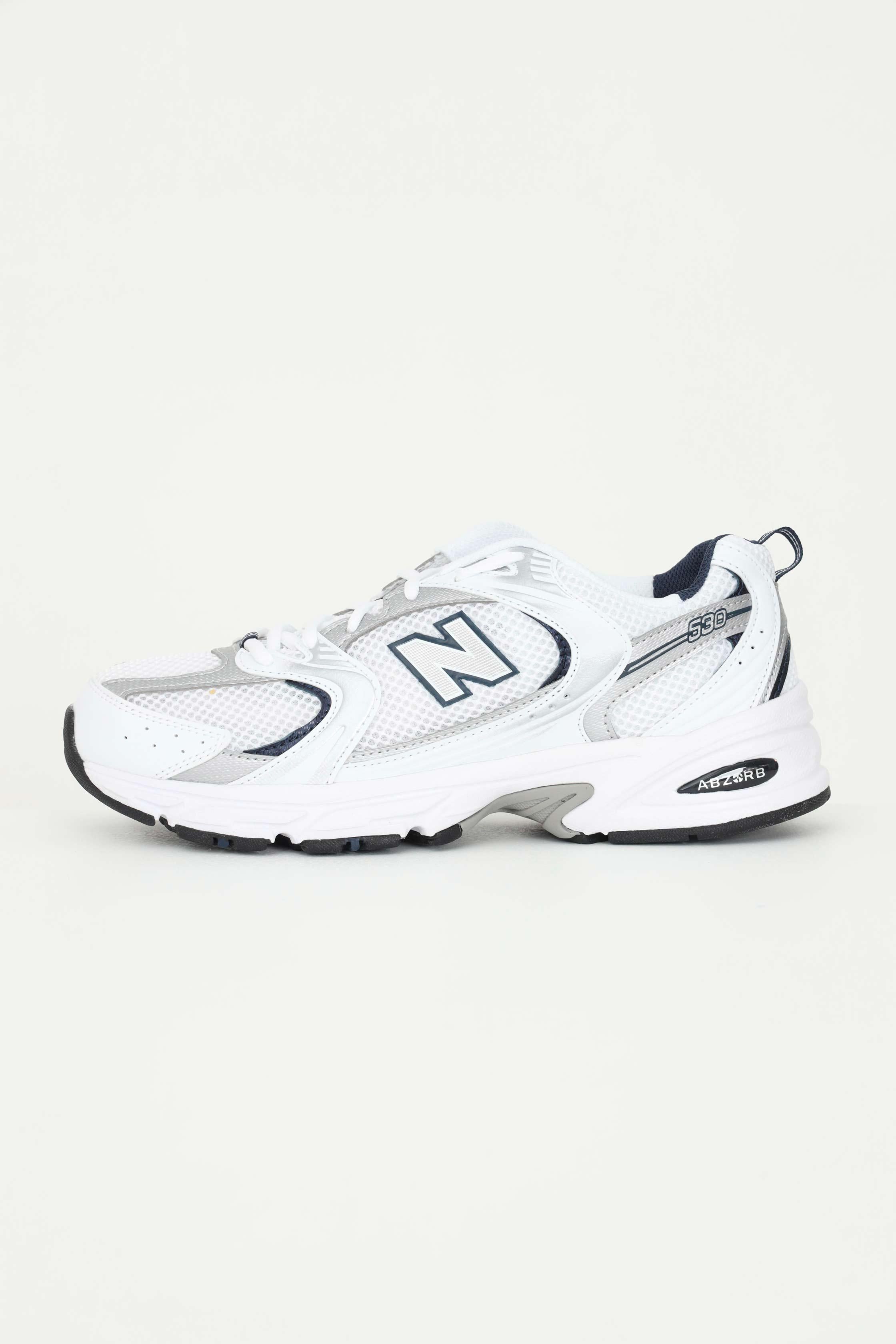 NEW BALANCE Sneakers bianche con dettagli a contrasto per uomo e donna modello 530 NBMR530SG . NEW BALANCE