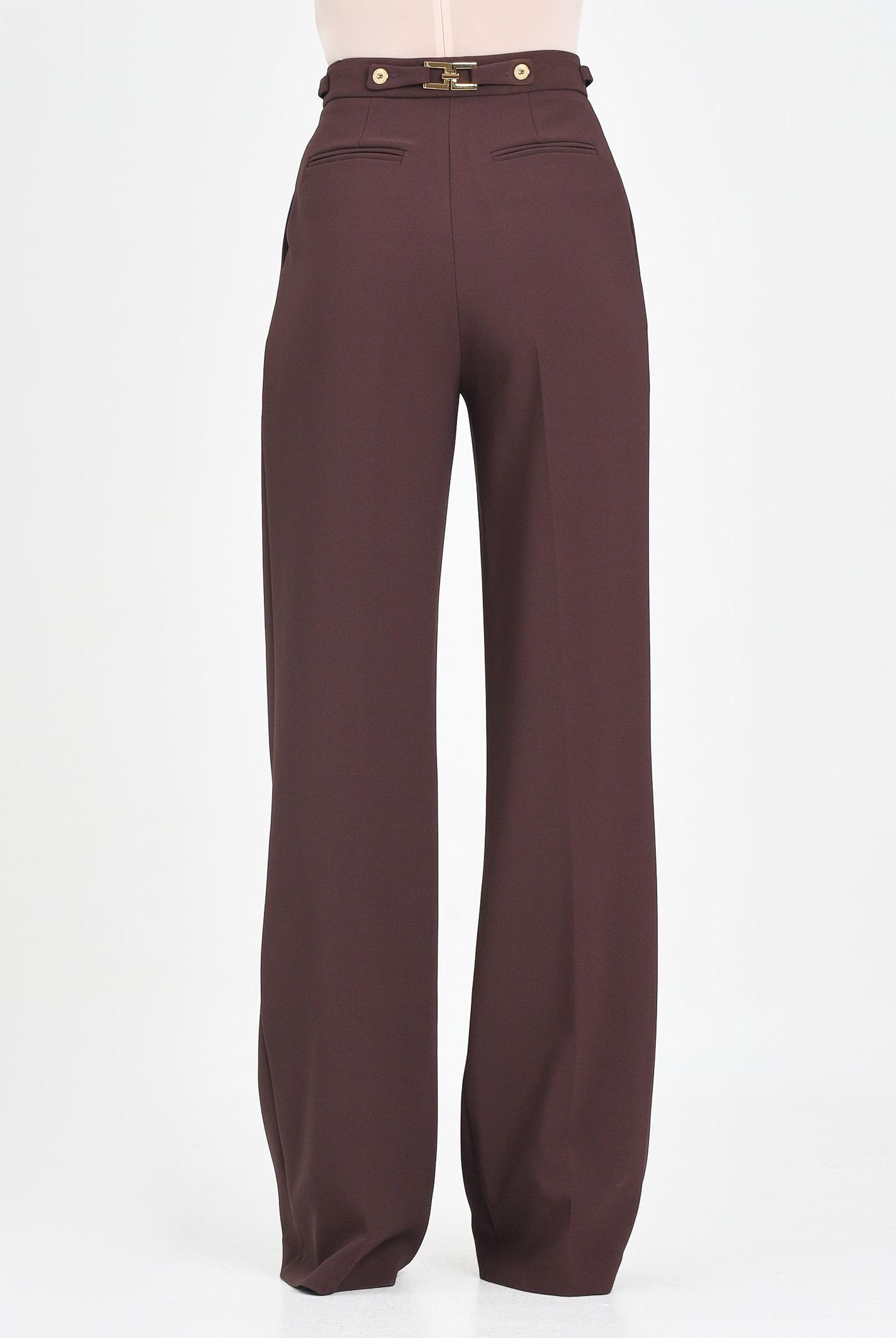 ELISABETTA FRANCHI Pantalone elegante bordeaux da donna con accessorio gioiello PA09956E2 EA4 ELISABETTA FRANCHI