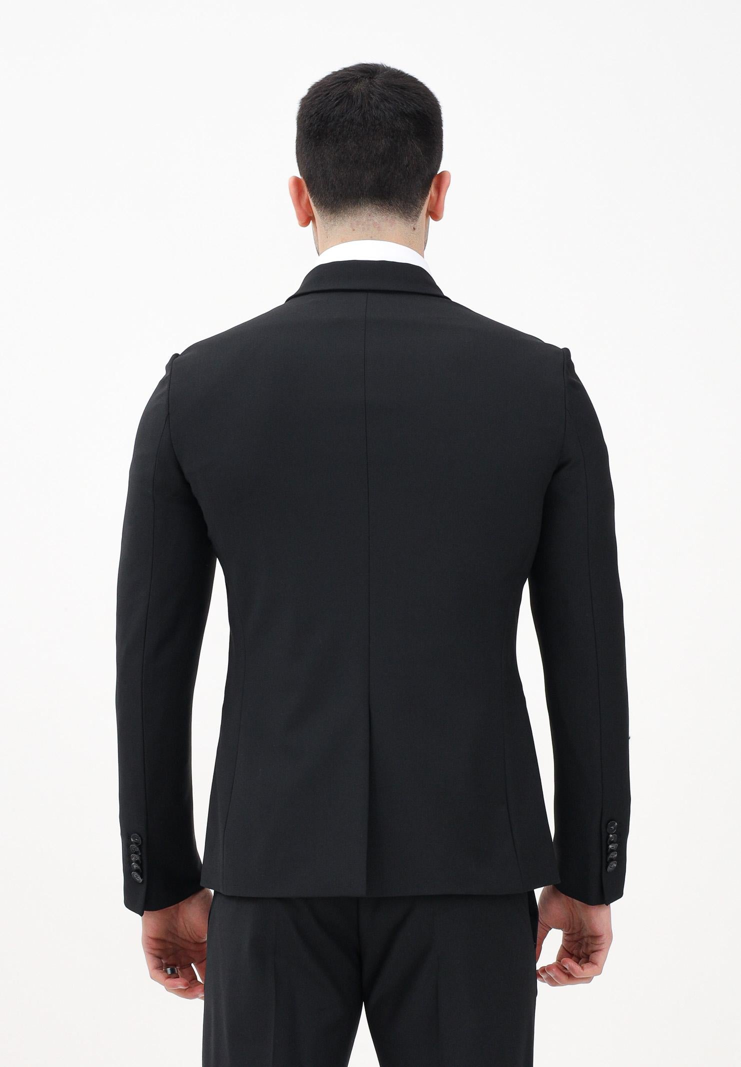 PATRIZIA PEPE Giacca smoking nera da uomo con revers in raso 5SB661A590 K103 PATRIZIA PEPE