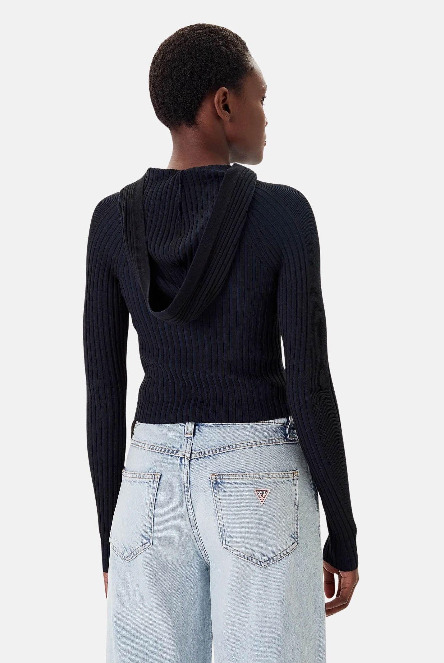 TOMMY JEANS cardigan Ribbed Zip-Thru Slim Cardigan nero da donna. DW0DW20974 BDS TOMMY JEANS