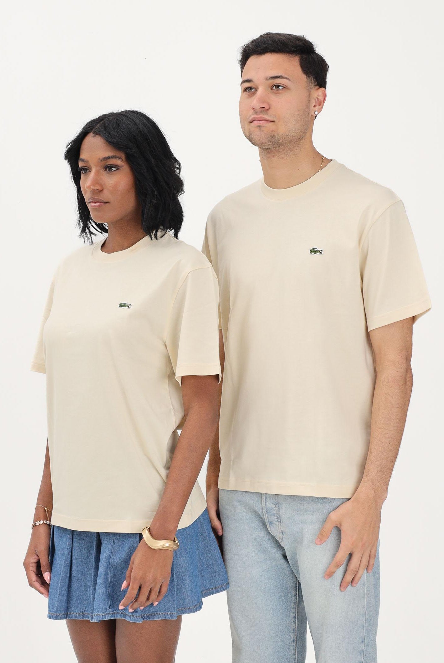 LACOSTE T-shirt a manica corta beige per uomo e donna con logo TH7318 056 LACOSTE