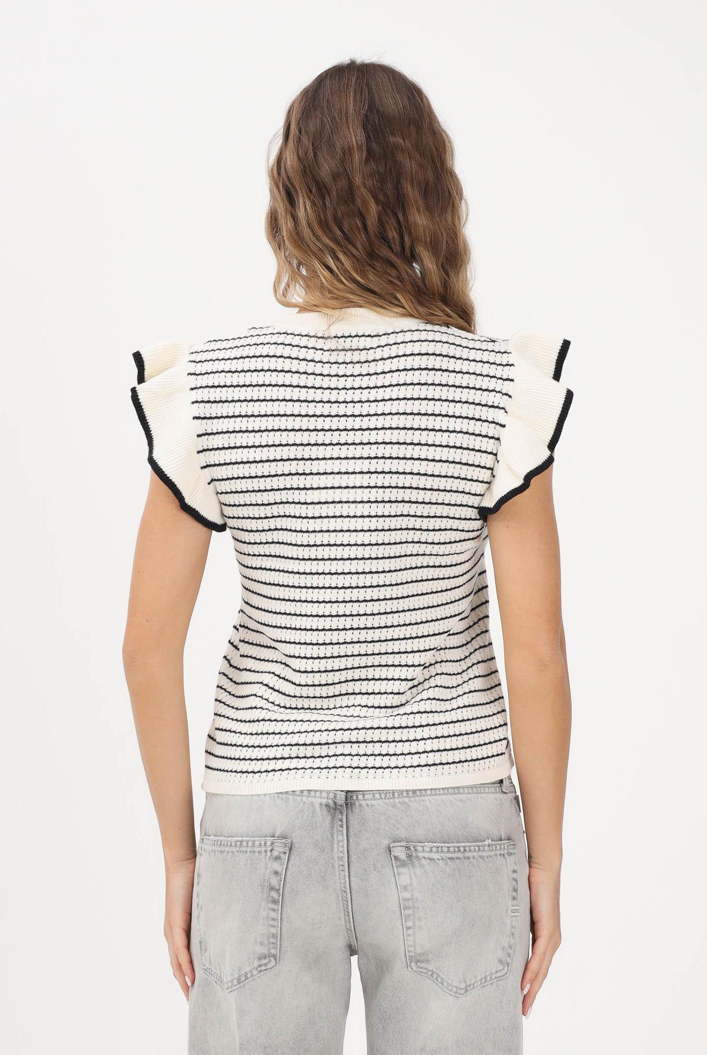 JDY Top in maglia panna da donna con motivo a righe 15360345 CLDAWBL JDY