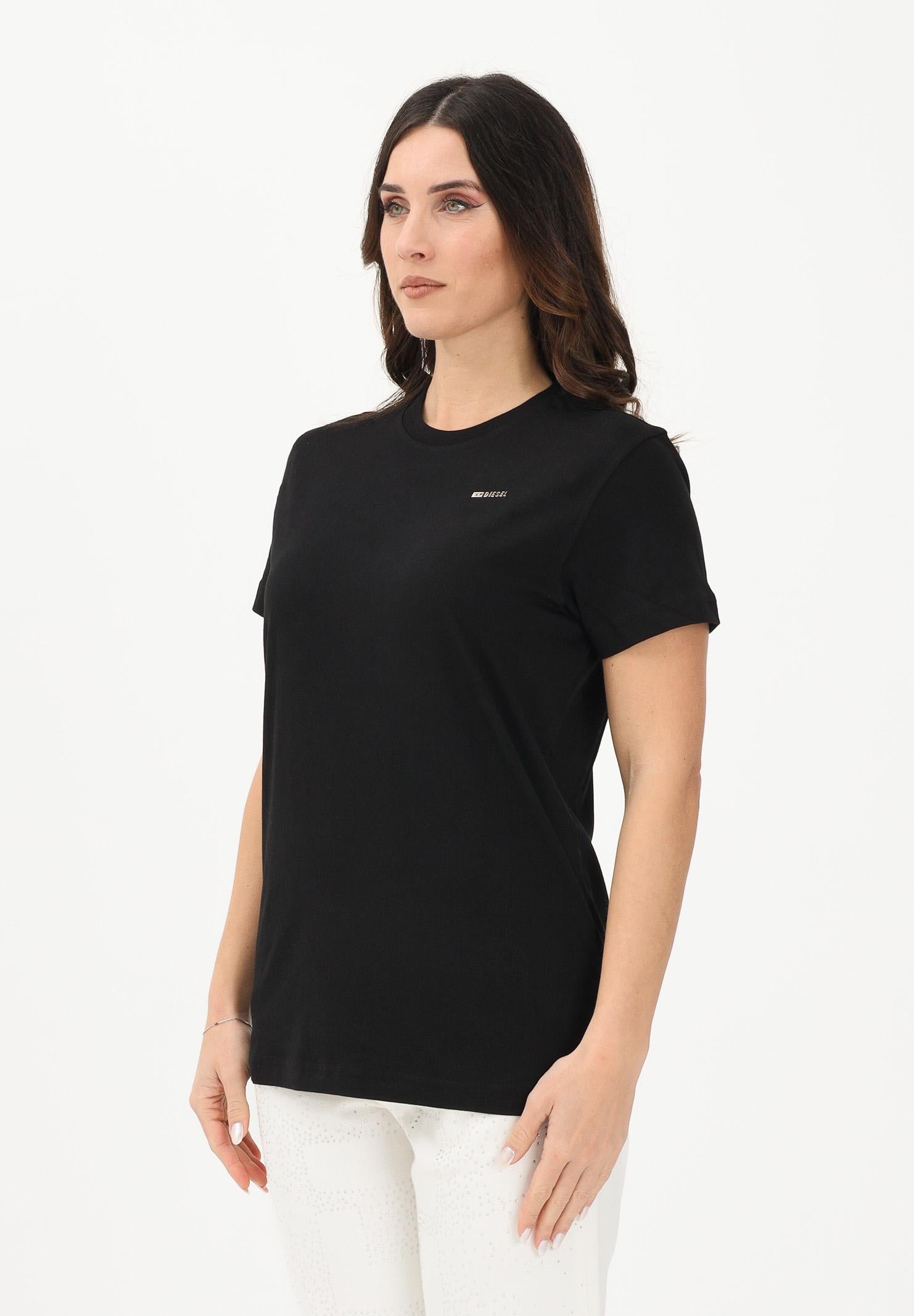 DIESEL T-shirt a manica corta nera per donna, ragazzi e bambini con logo J027710CATM K900 DIESEL